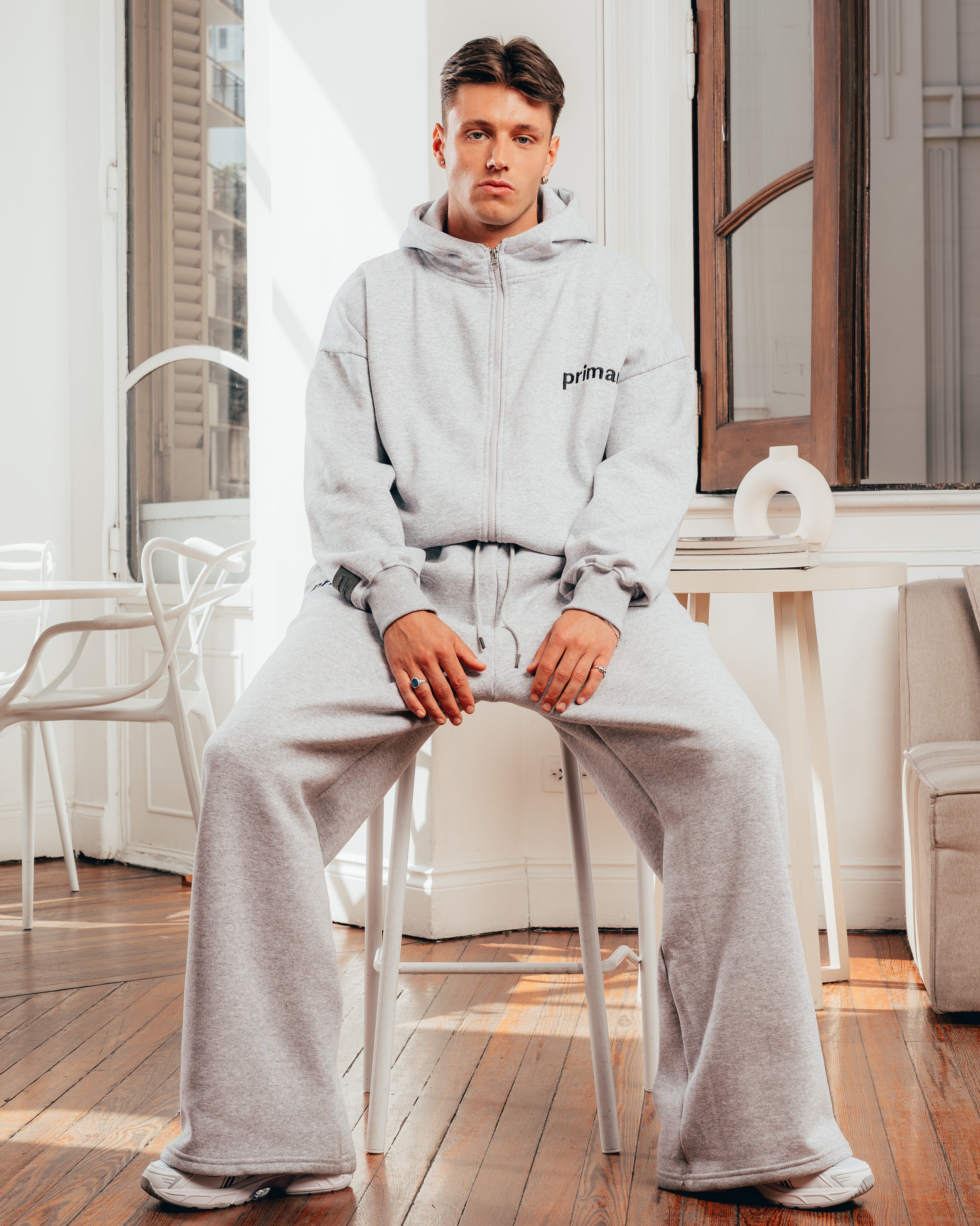 CAMPERA PESADA DOBLE CIERRE [ PRIMARI ] GRIS MELANGE