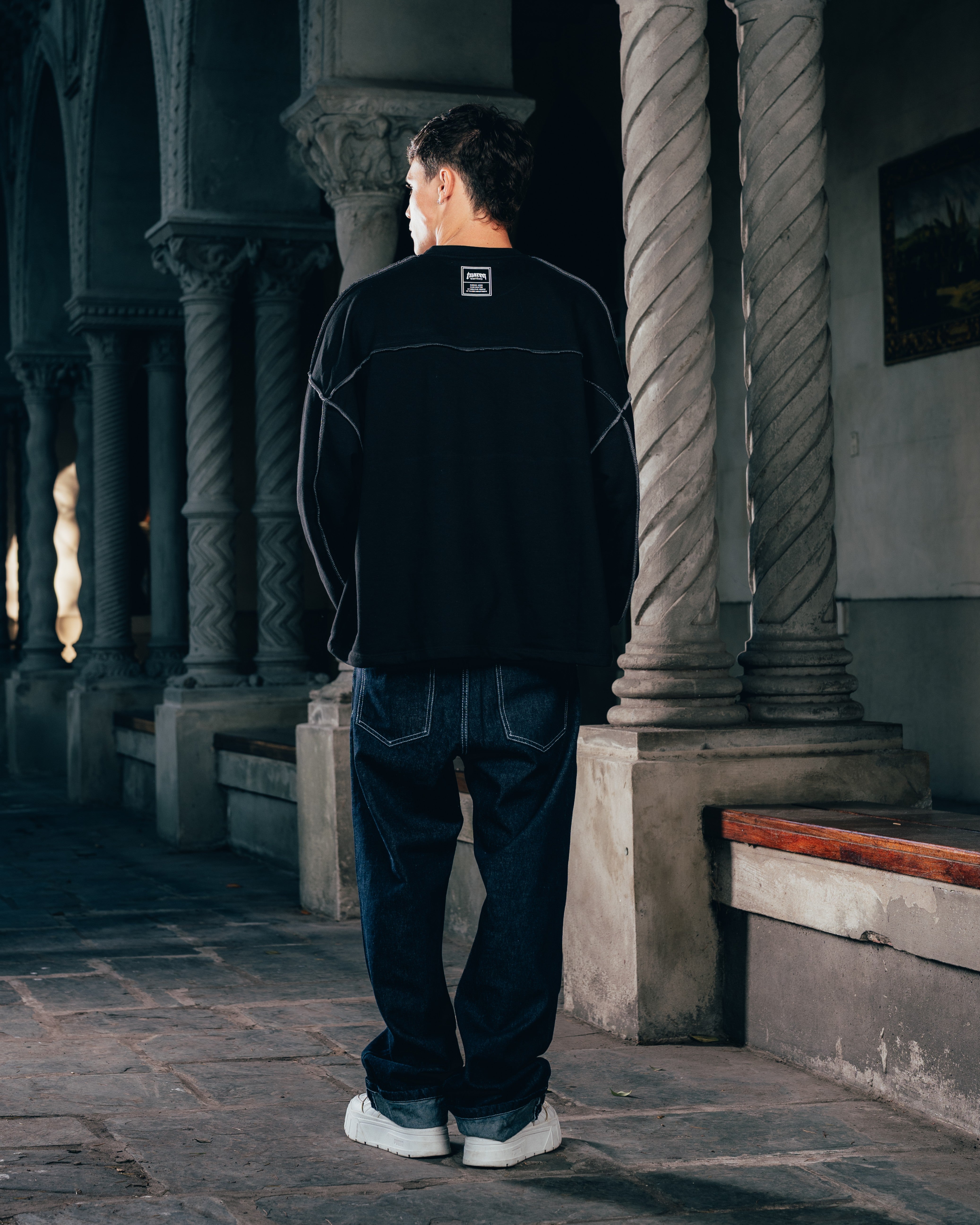 CREWNECK [ WARRIOR ] COSTURA BLACK
