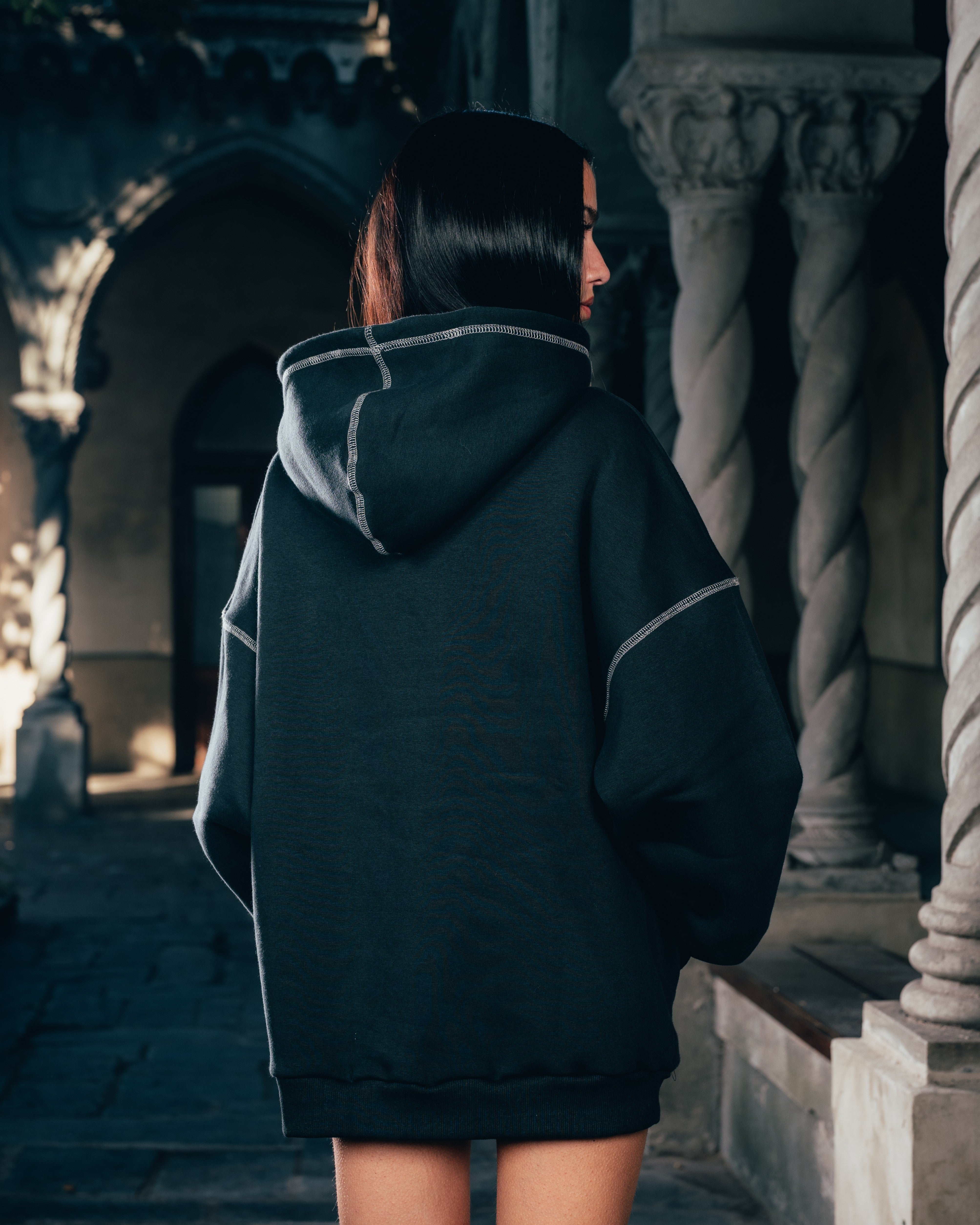 HOODIE [ WARRIOR ] COSTURA BLACK