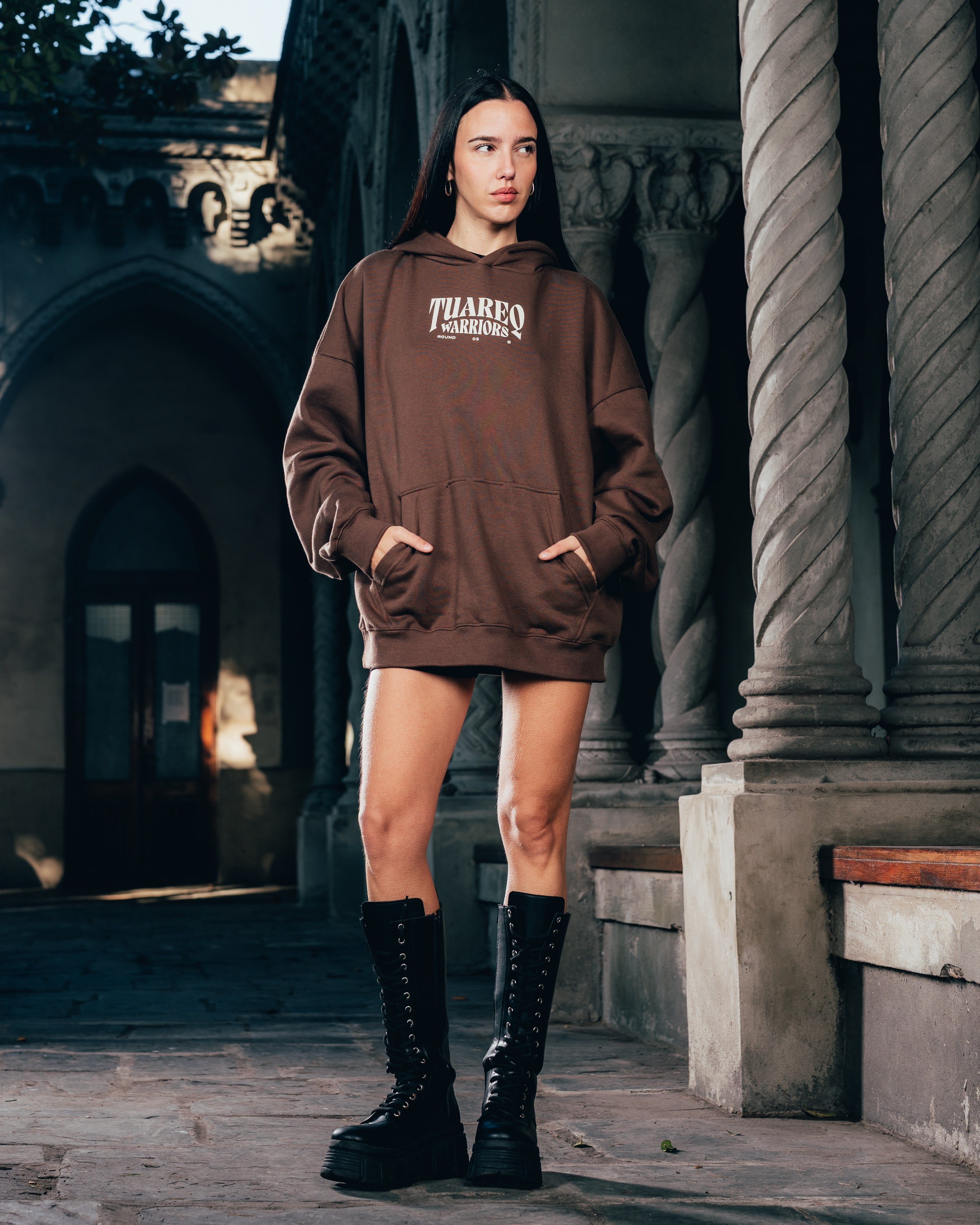 HOODIE [ WARRIOR ] DAGA CHOCOLATE