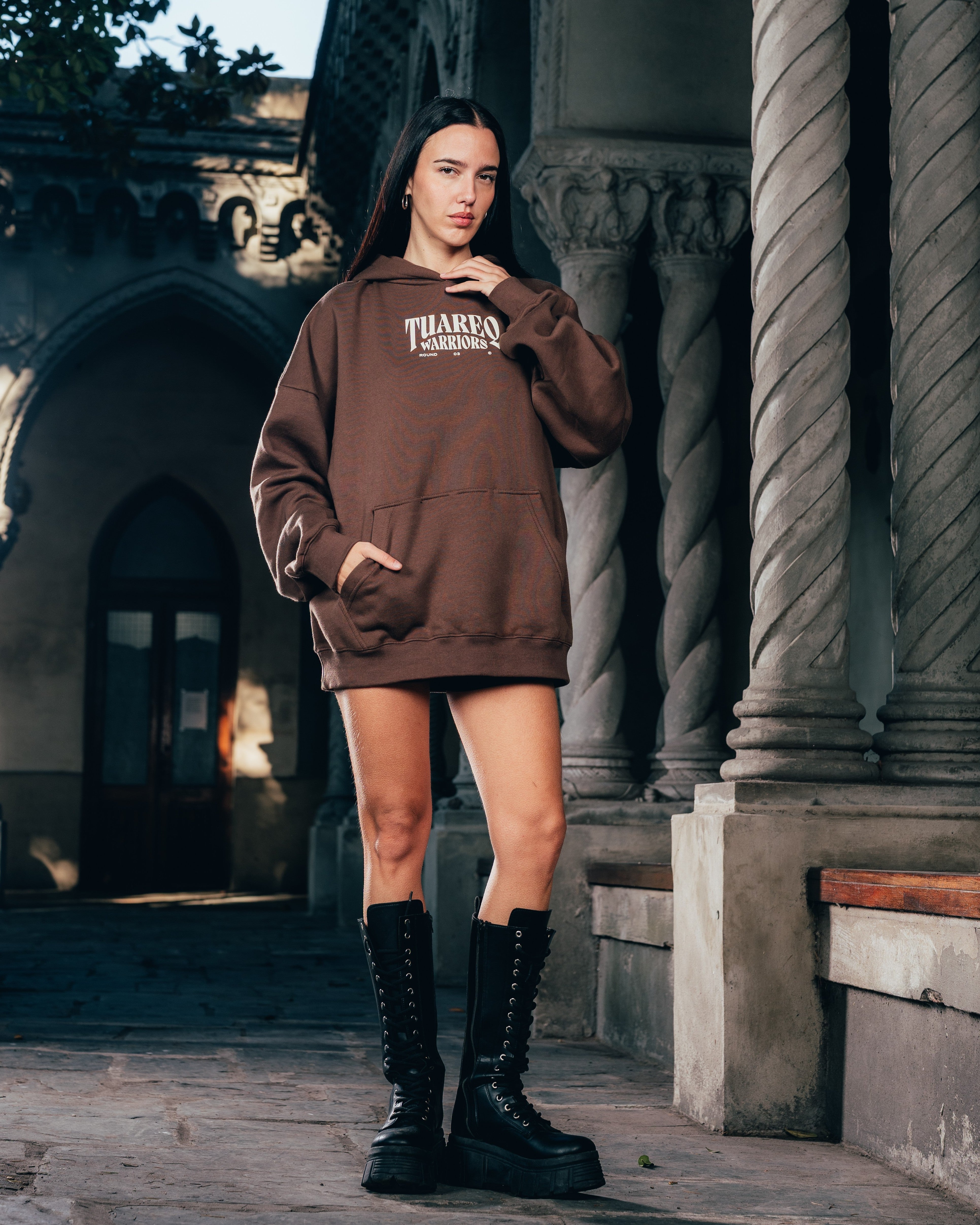HOODIE [ WARRIOR ] DAGA CHOCOLATE