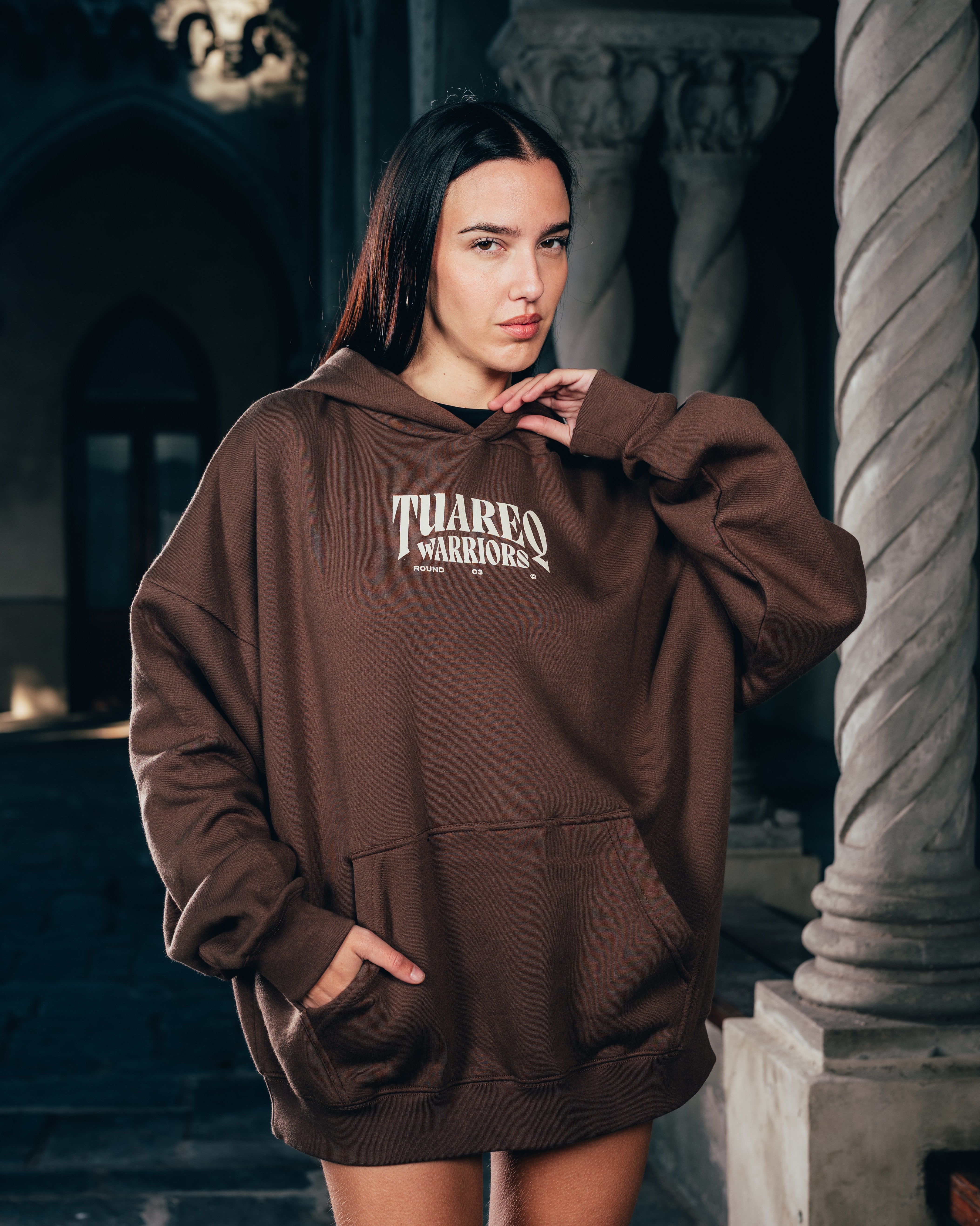 HOODIE [ WARRIOR ] DAGA CHOCOLATE