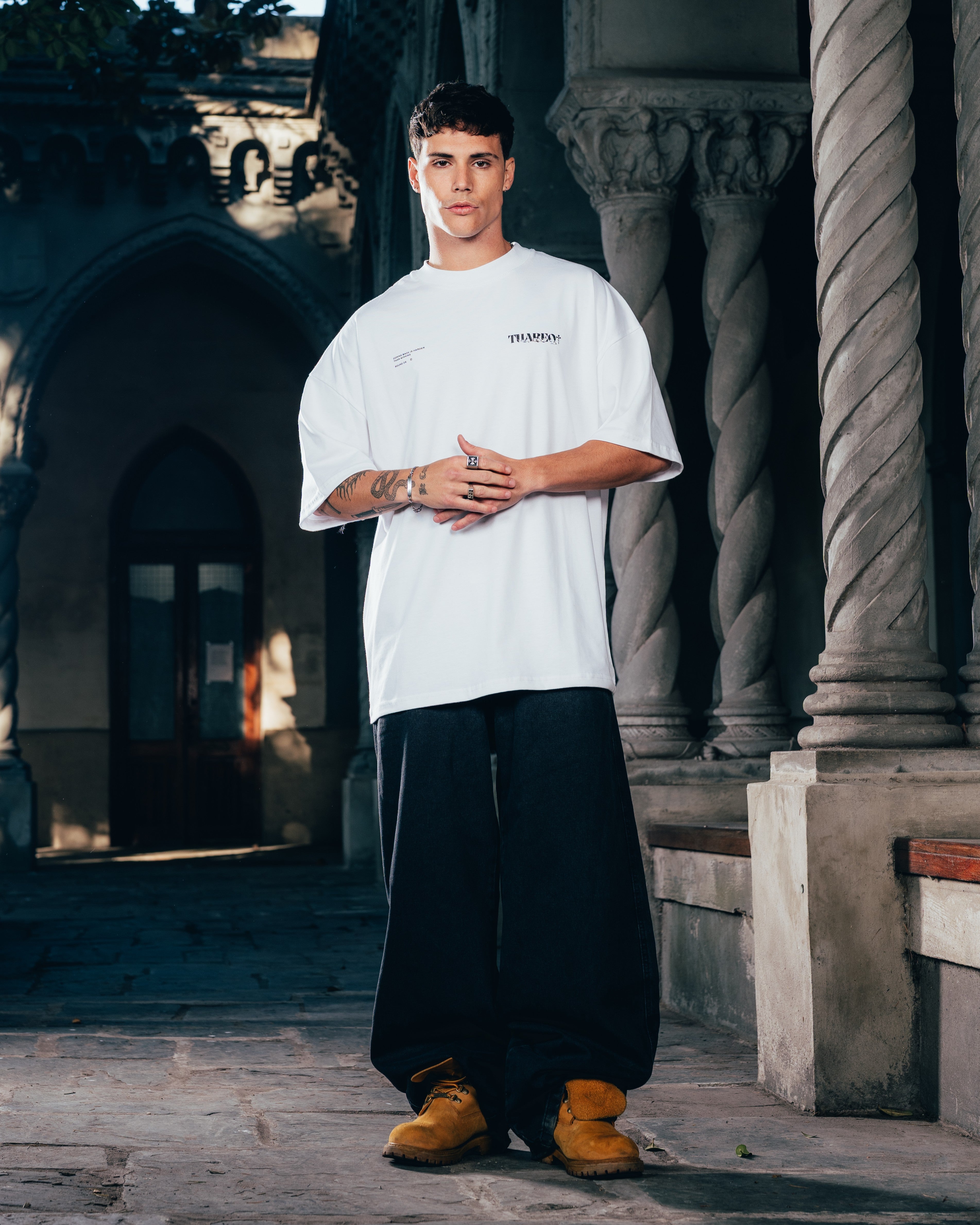 REMERA OVERSIZED [ WARRIOR ] SNAKE WHITE