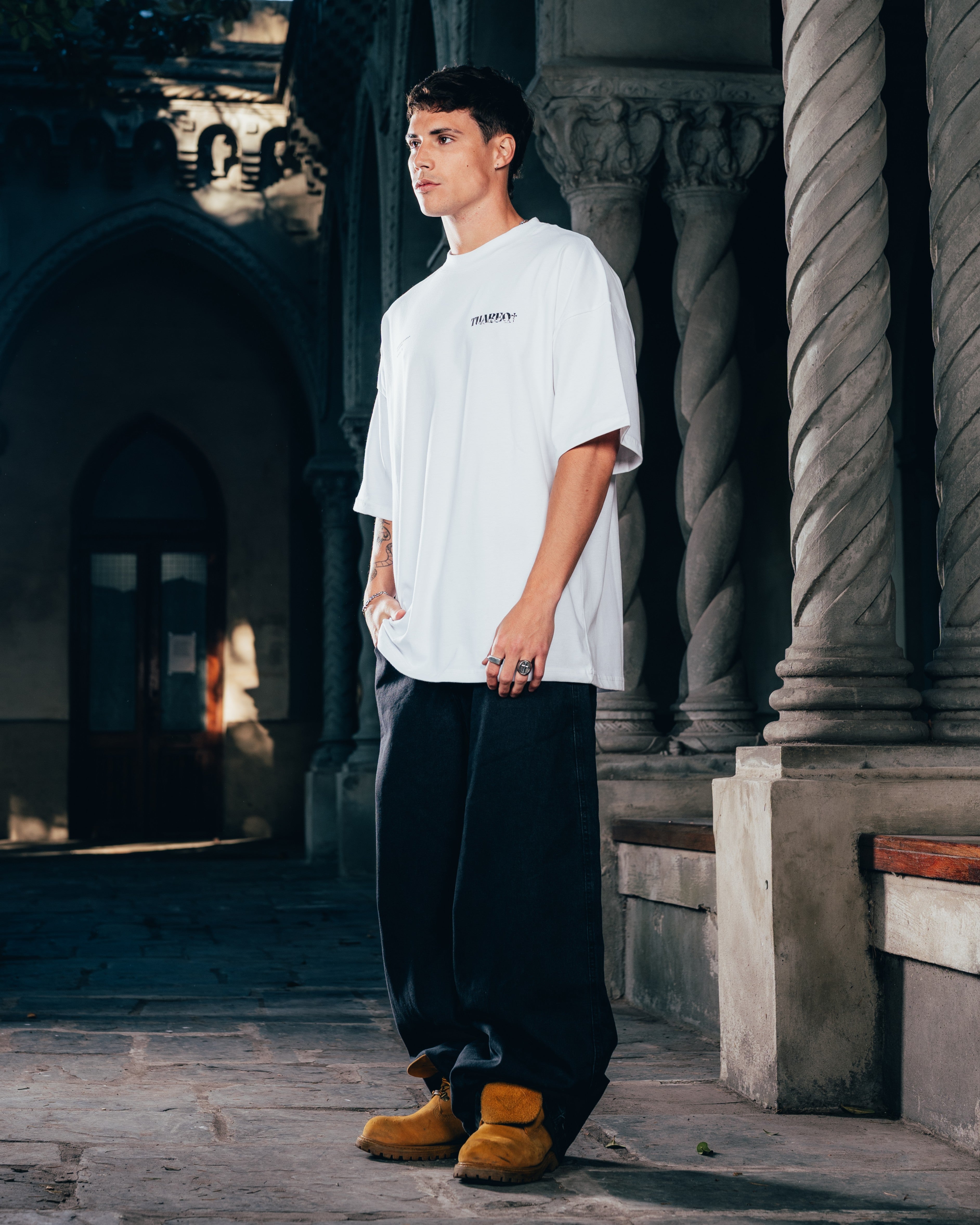 REMERA OVERSIZED [ WARRIOR ] SNAKE WHITE