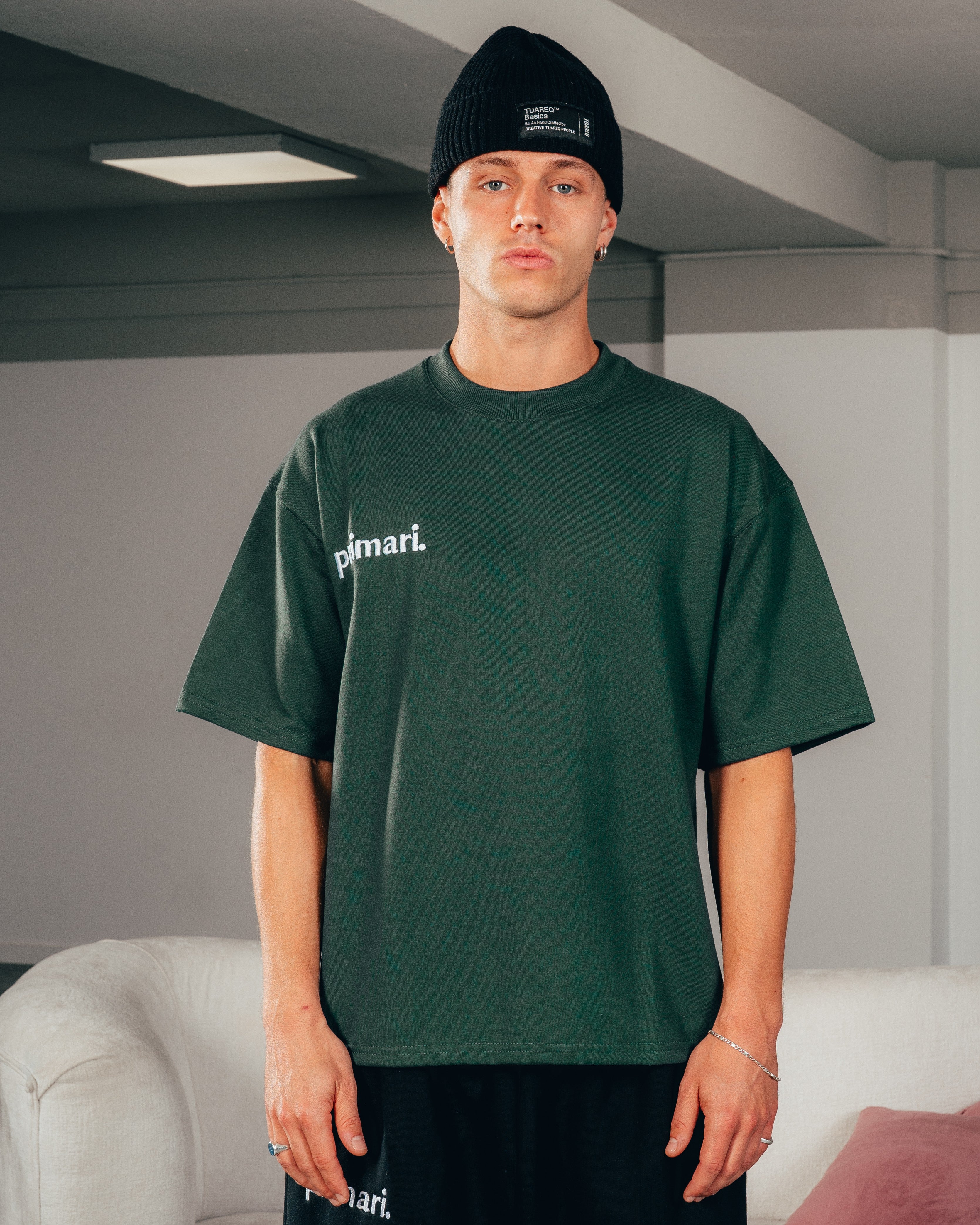 REMERA EXTRA PESADA SEMIOVER LETTER [ PRIMARI ] GREEN