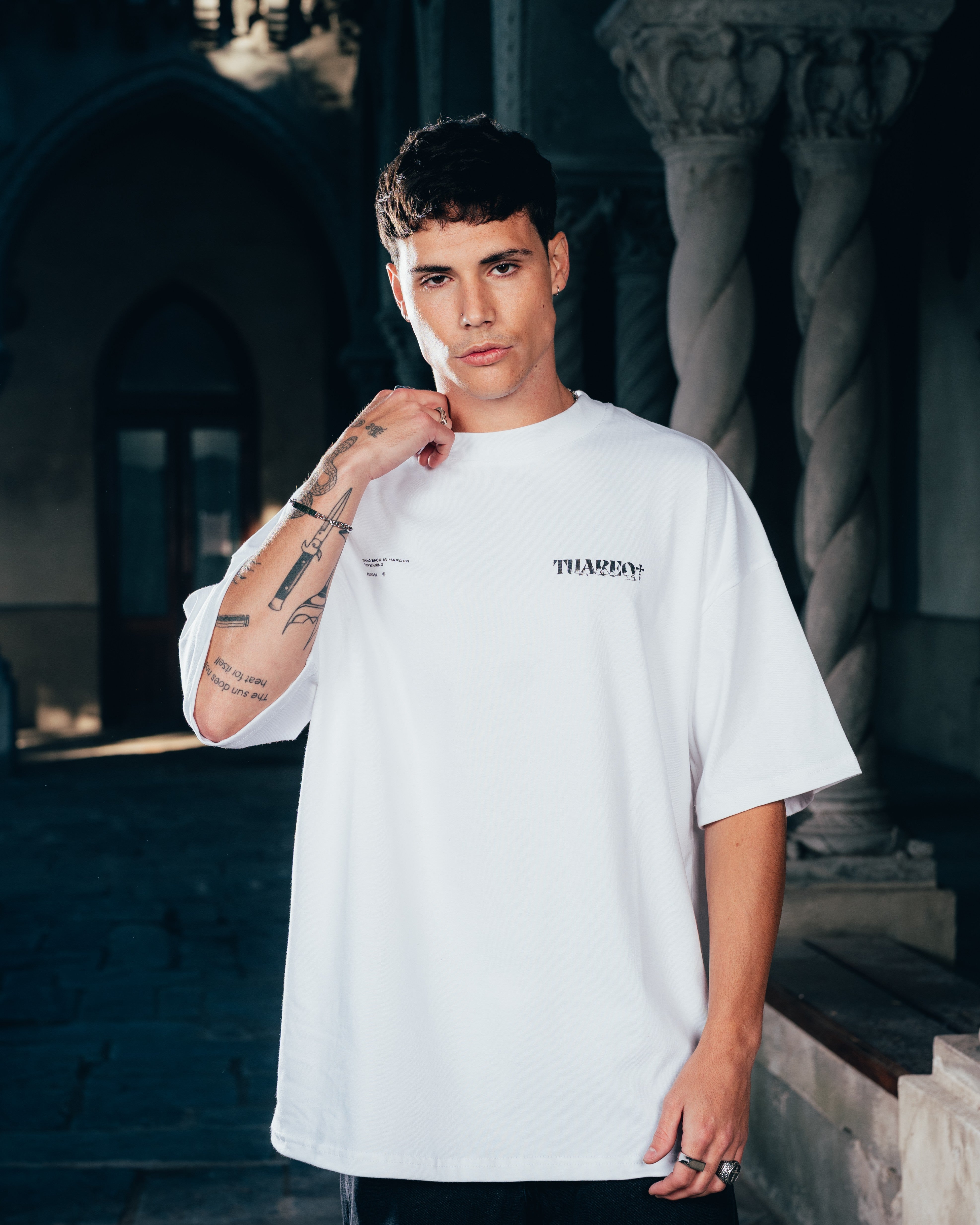 REMERA OVERSIZED [ WARRIOR ] SNAKE WHITE