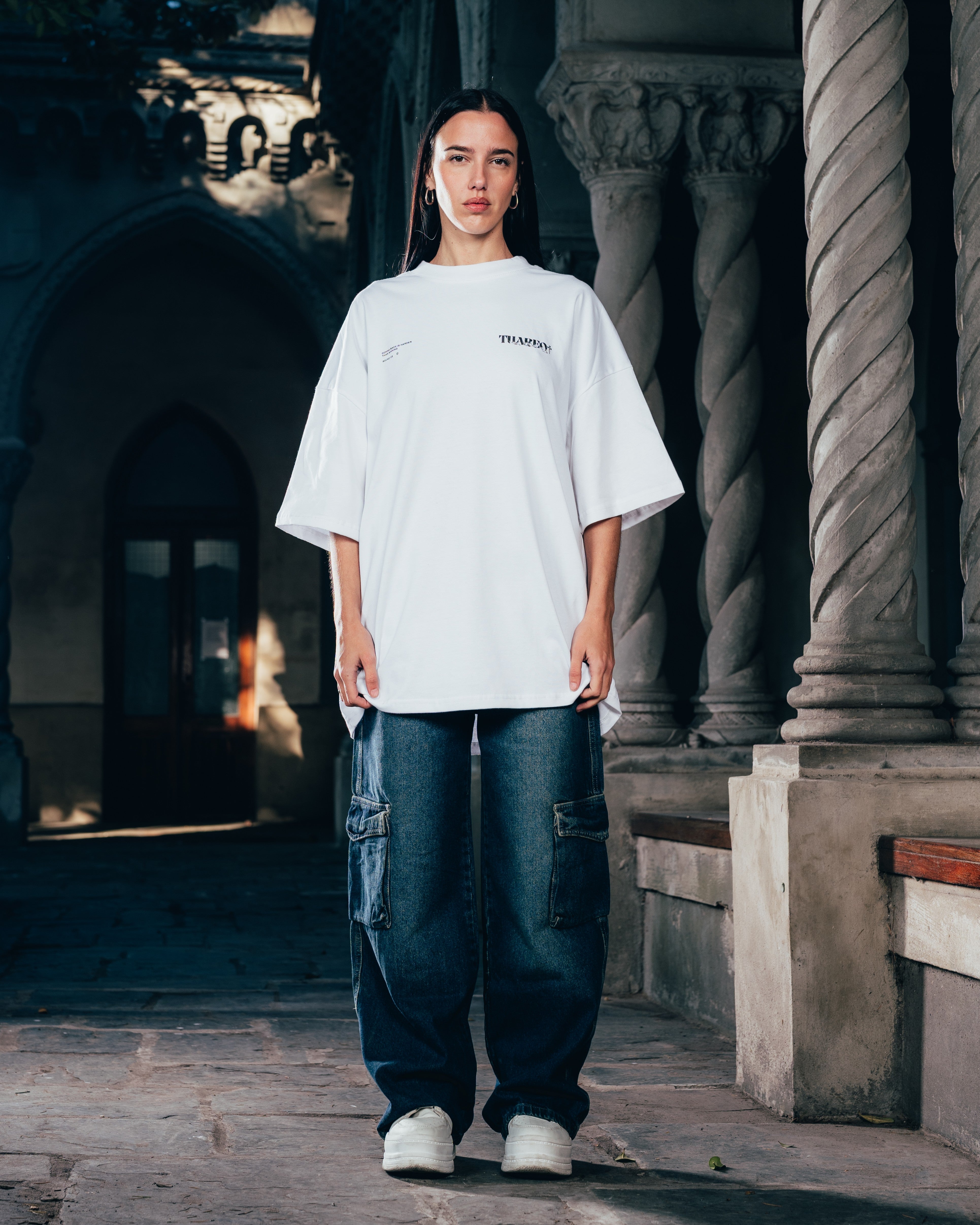 REMERA OVERSIZED [ WARRIOR ] SNAKE WHITE