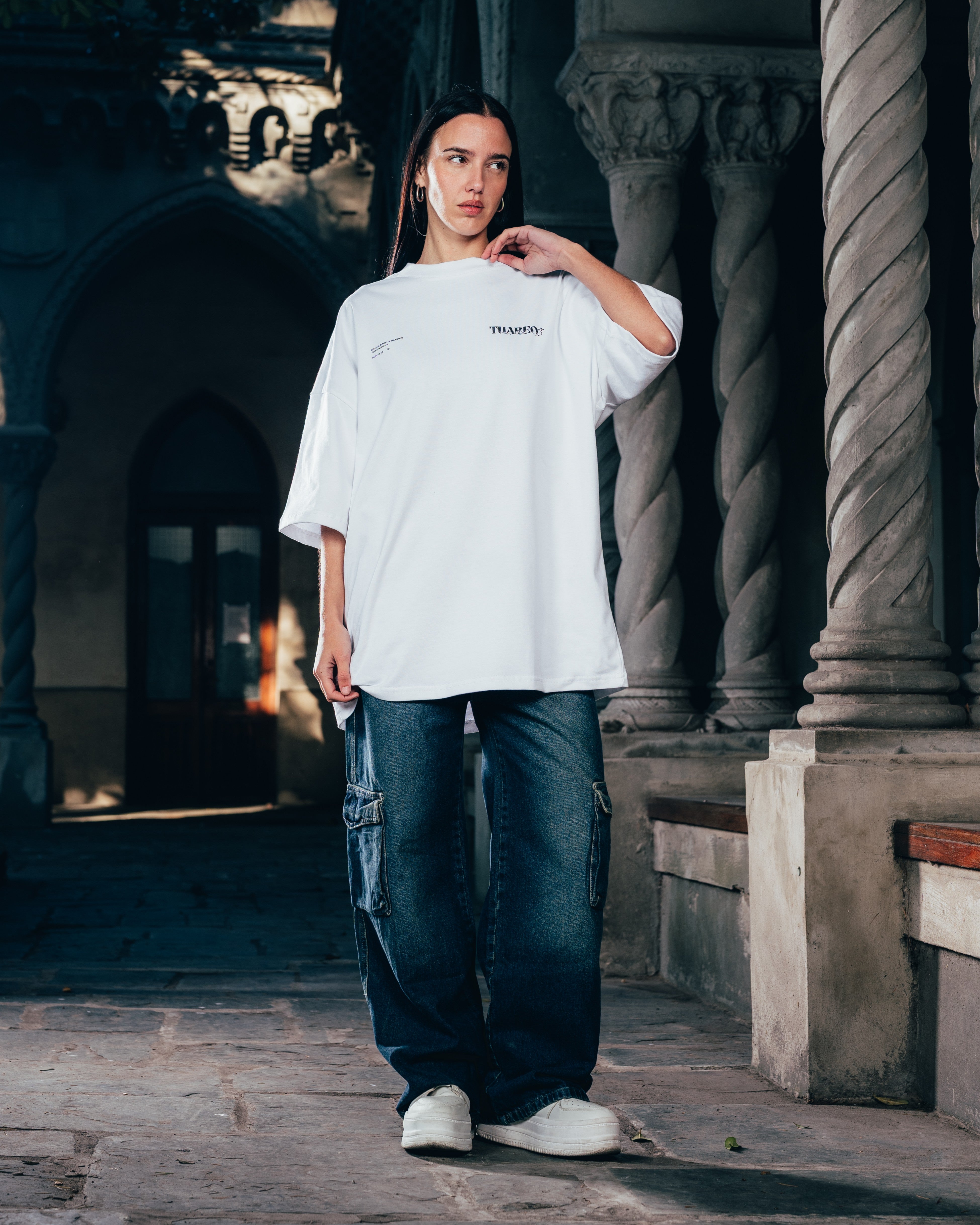 REMERA OVERSIZED [ WARRIOR ] SNAKE WHITE