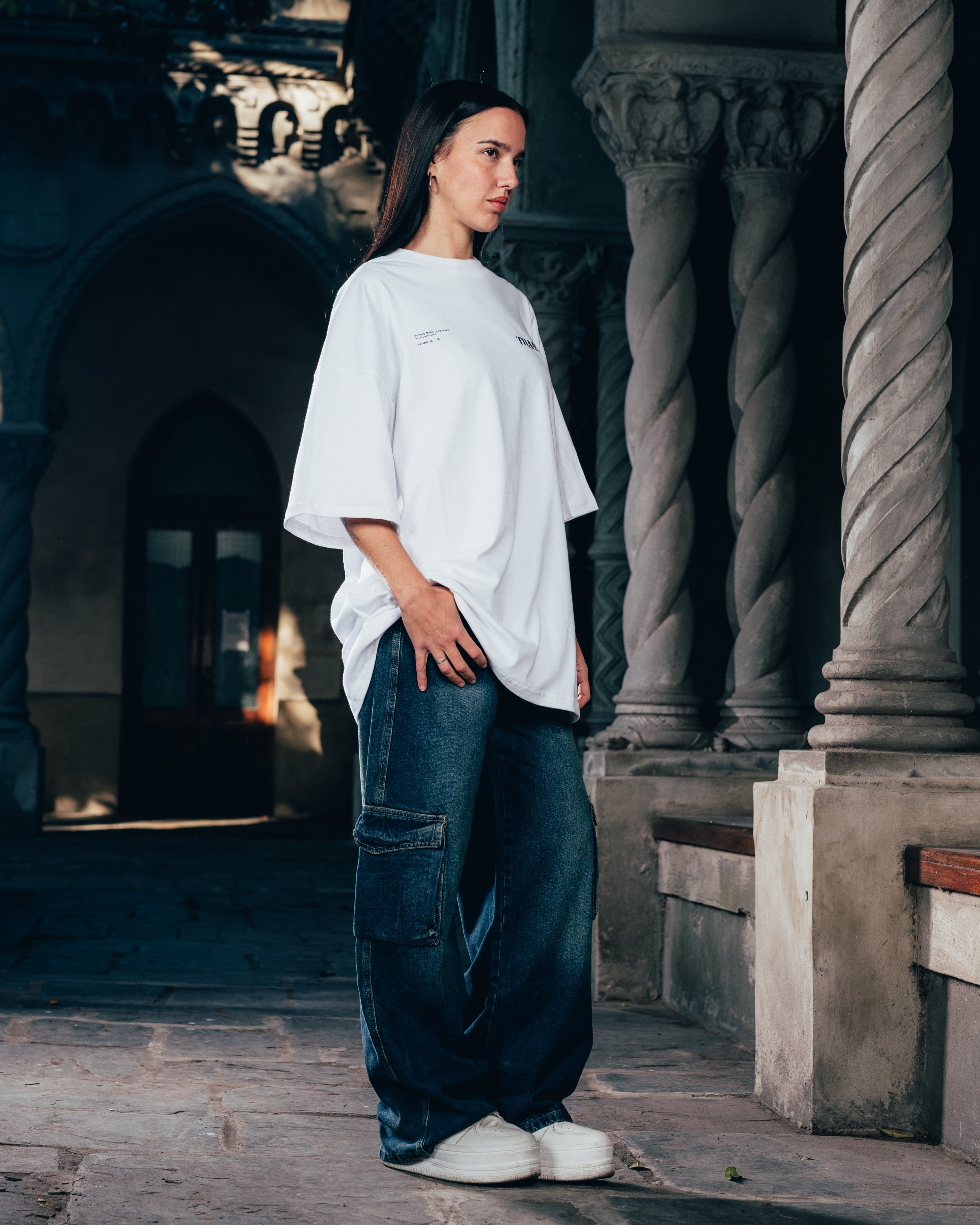 REMERA OVERSIZED [ WARRIOR ] SNAKE WHITE