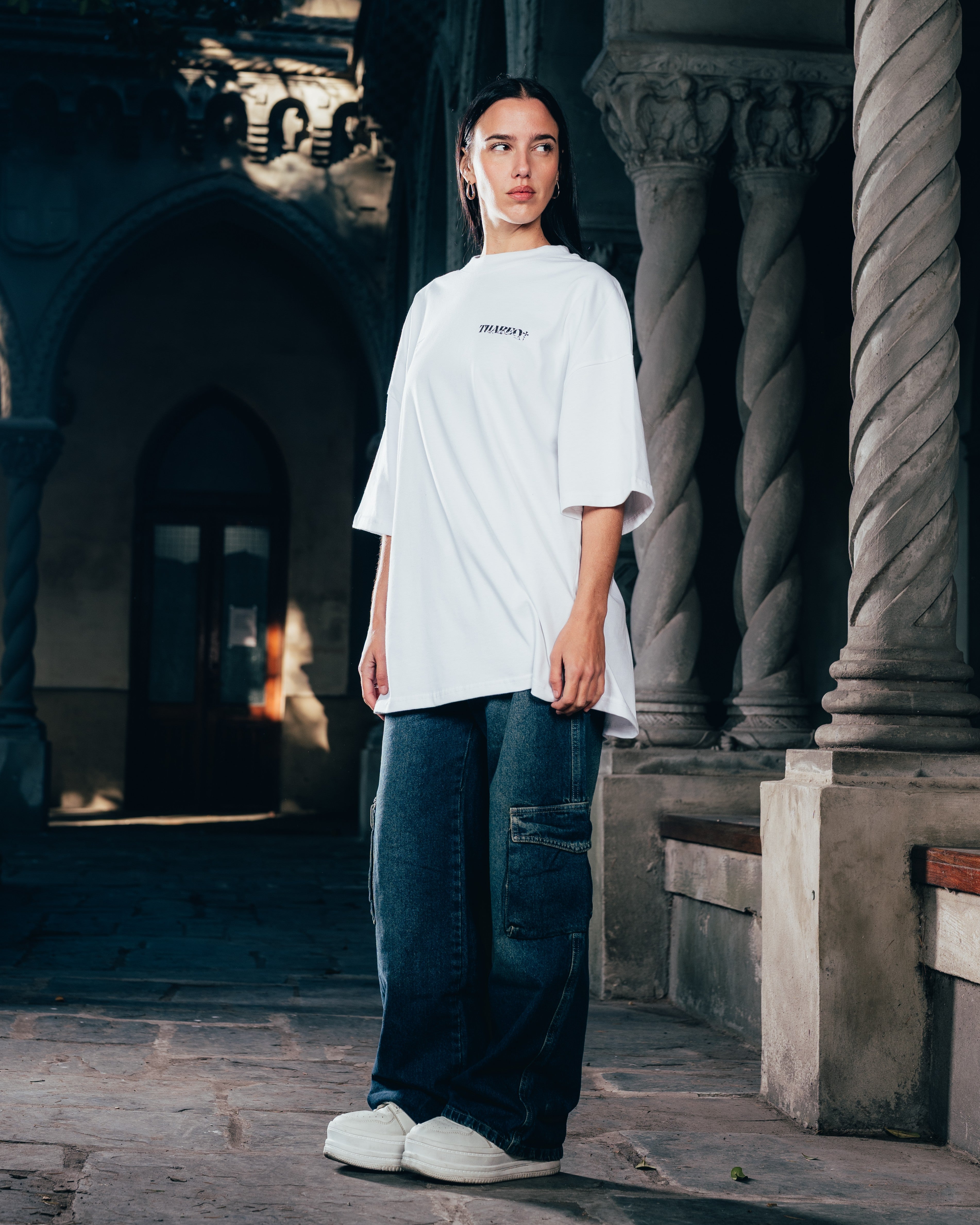 REMERA OVERSIZED [ WARRIOR ] SNAKE WHITE