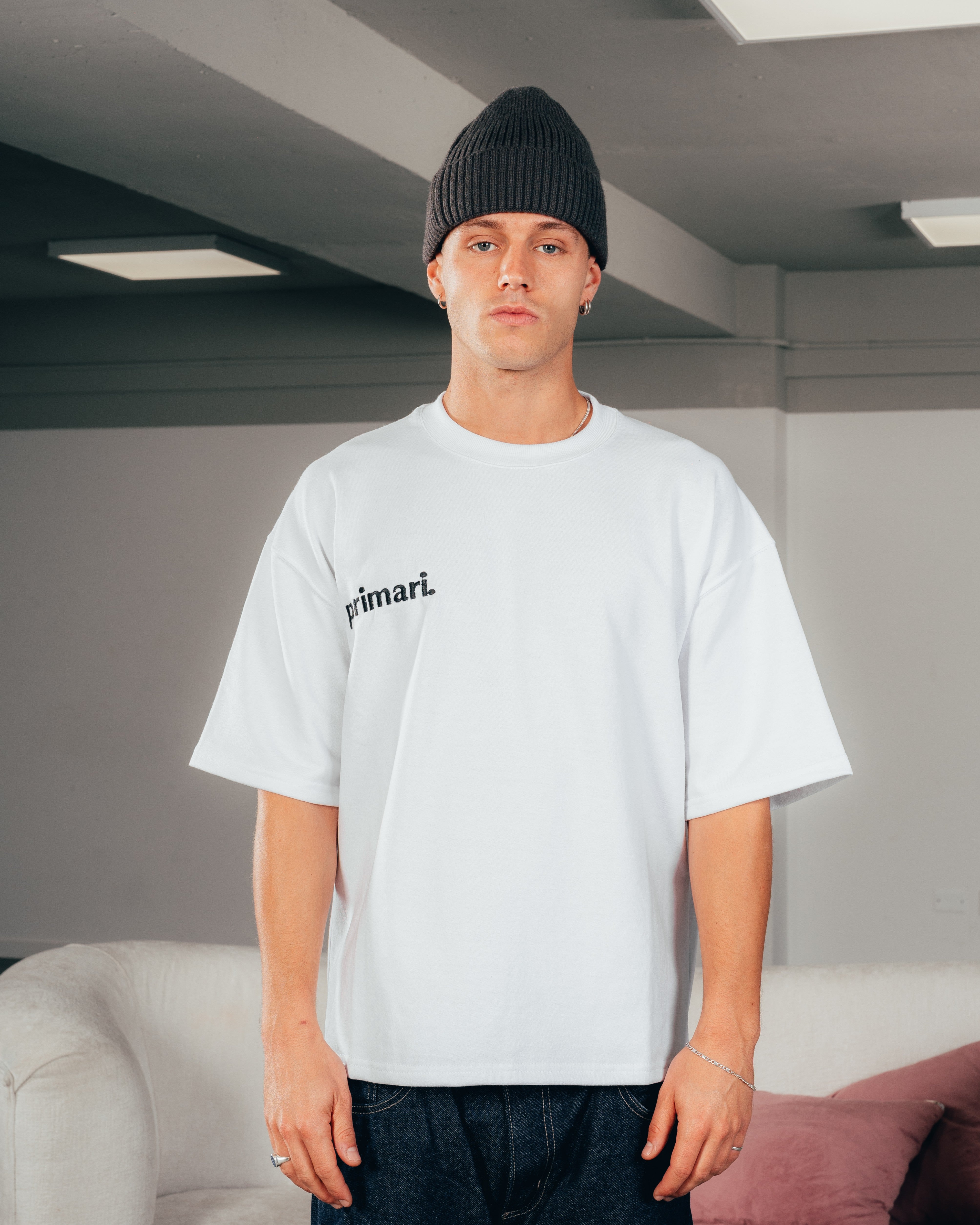 REMERA EXTRA PESADA SEMIOVER LETTER [ PRIMARI ] WHITE