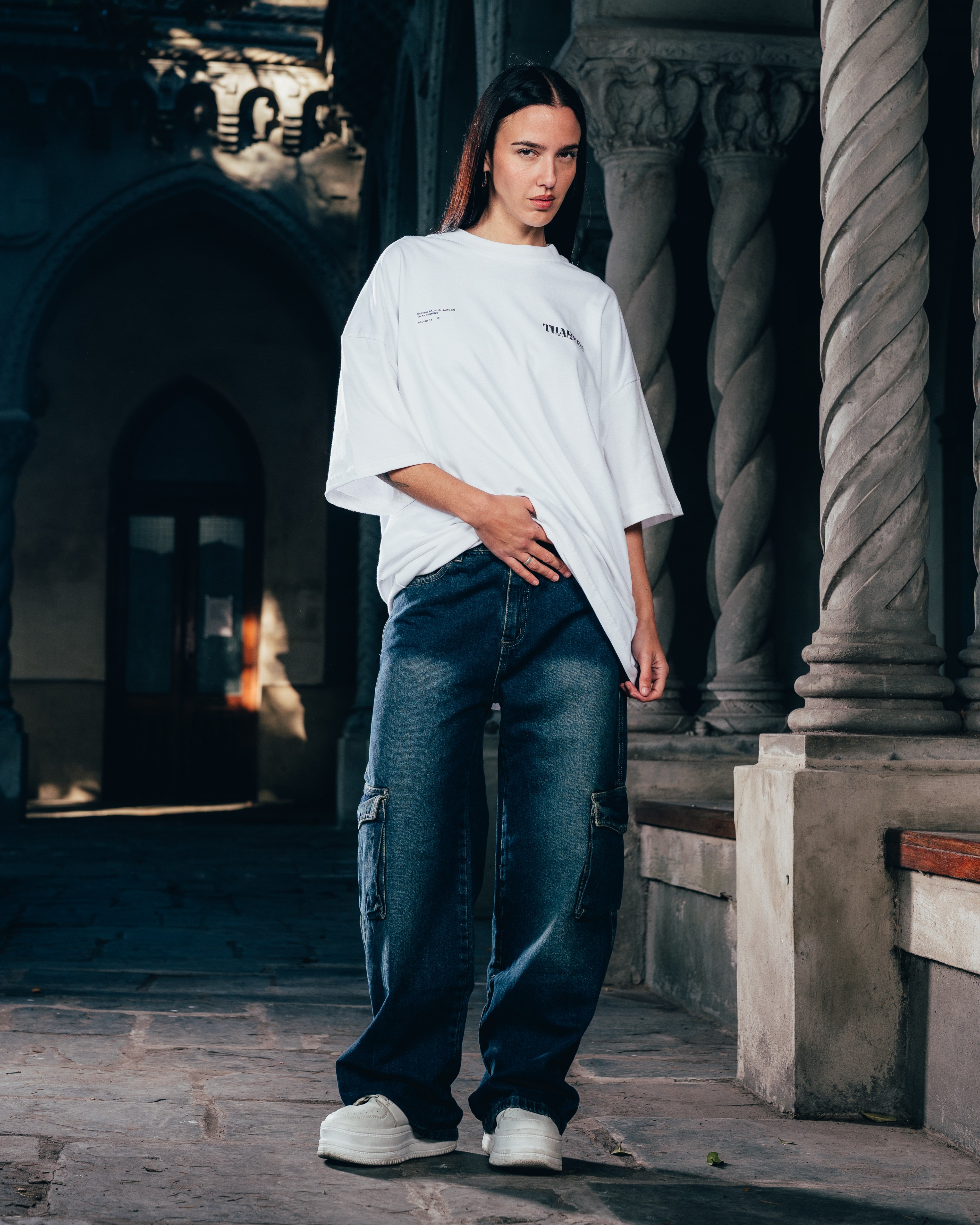 REMERA OVERSIZED [ WARRIOR ] SNAKE WHITE