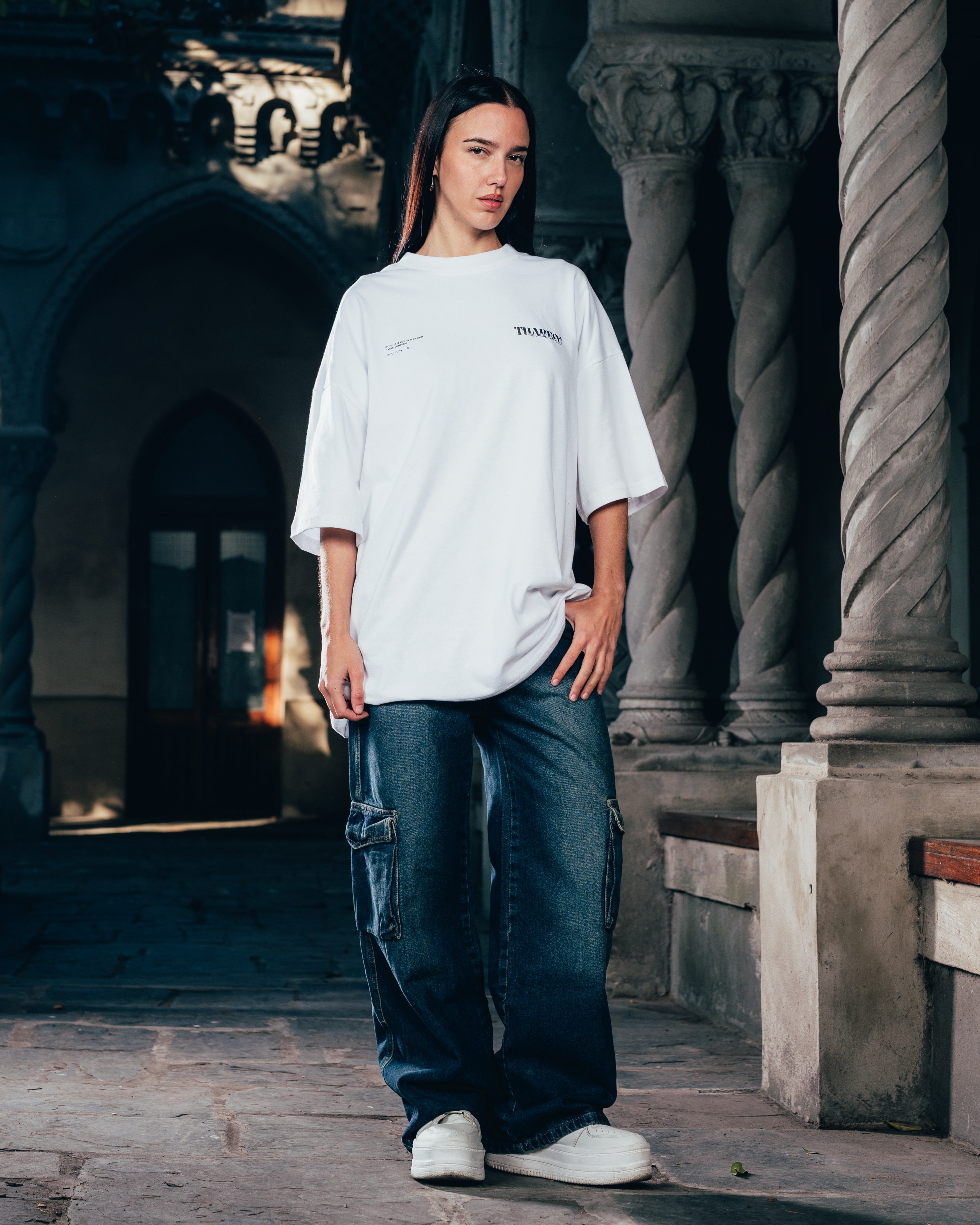 REMERA OVERSIZED [ WARRIOR ] SNAKE WHITE