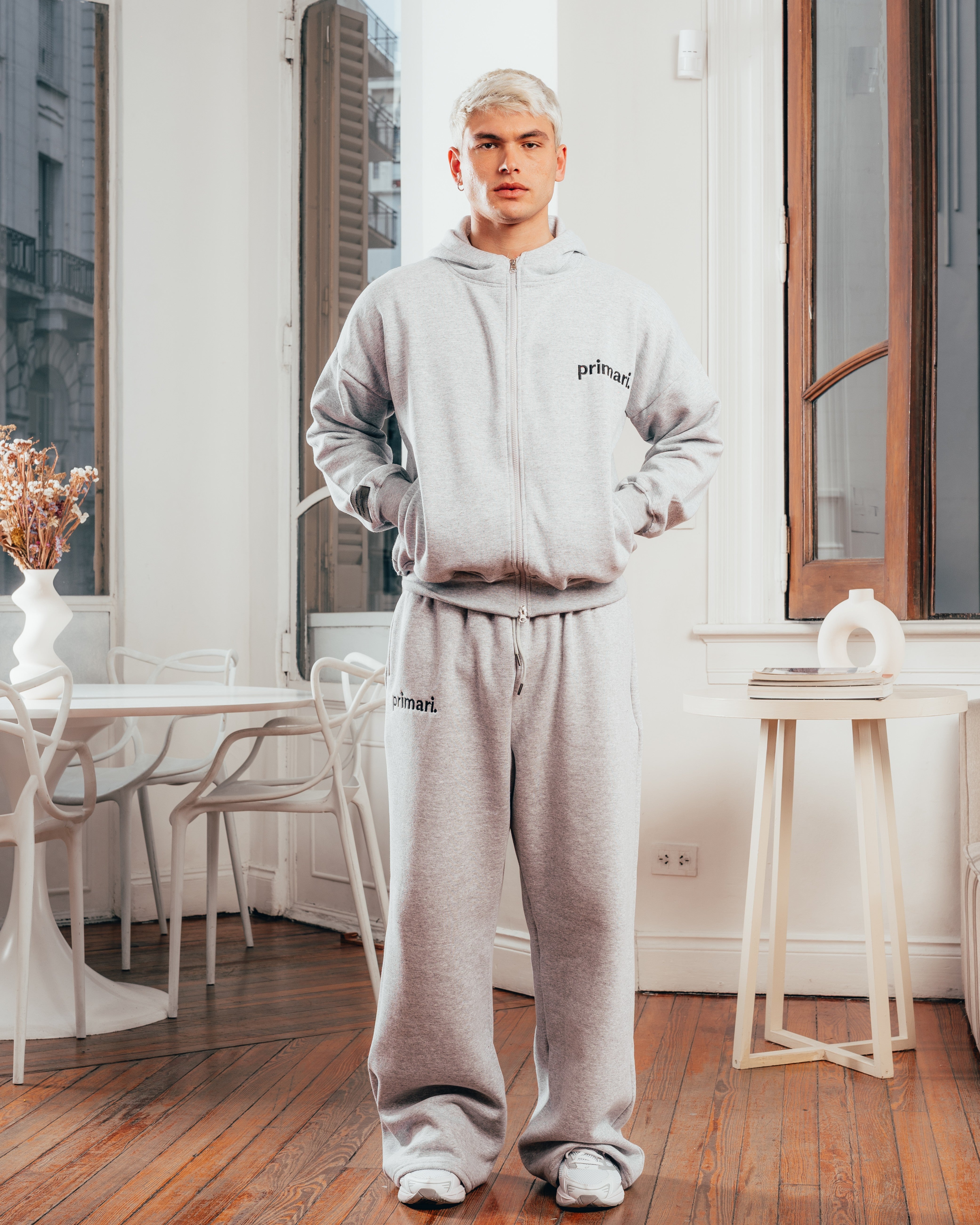 CAMPERA PESADA DOBLE CIERRE [ PRIMARI ] GRIS MELANGE
