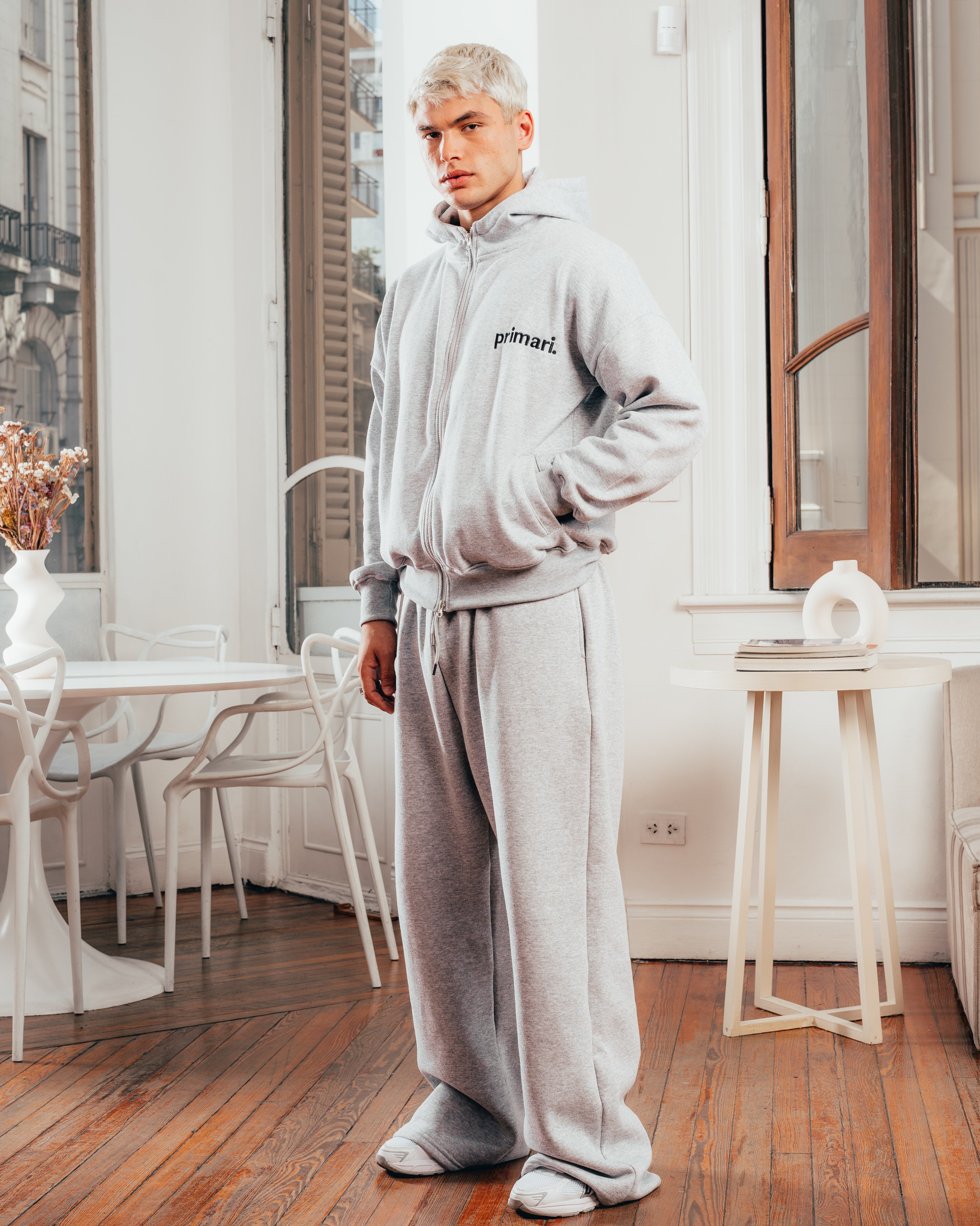 CAMPERA PESADA DOBLE CIERRE [ PRIMARI ] GRIS MELANGE