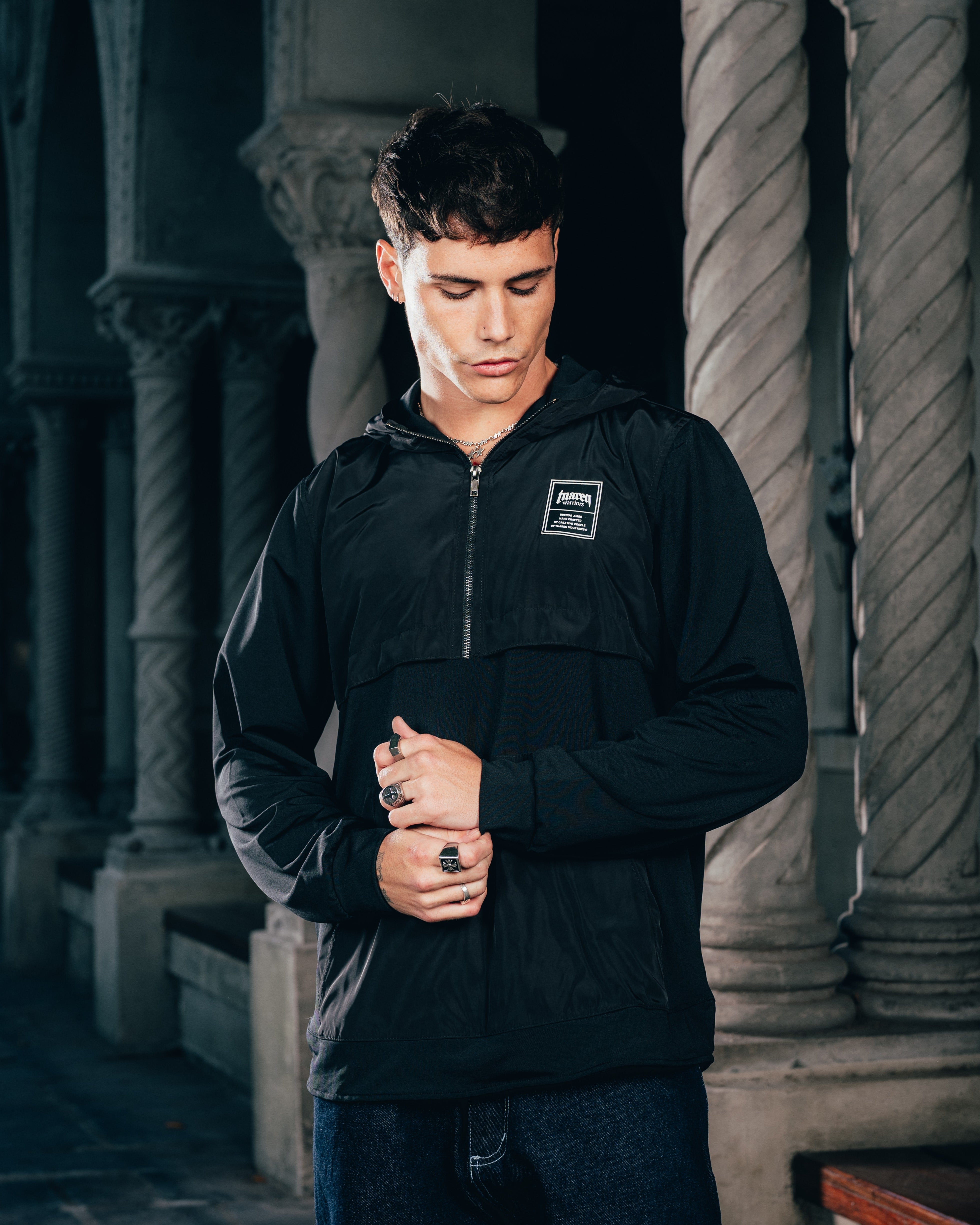 ANORAK MANGA LARGA [ WARRIOR ] BLACK