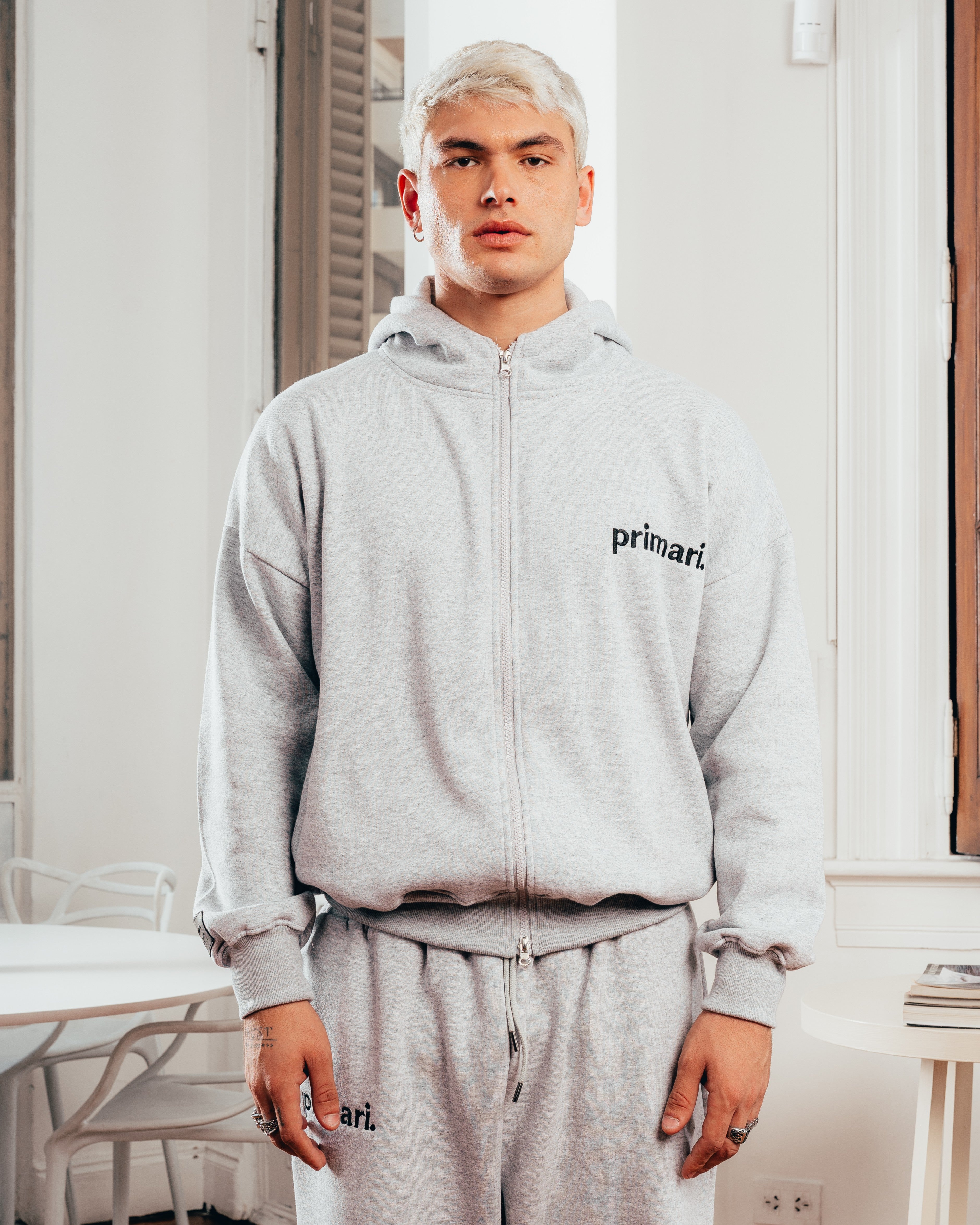 CAMPERA PESADA DOBLE CIERRE [ PRIMARI ] GRIS MELANGE