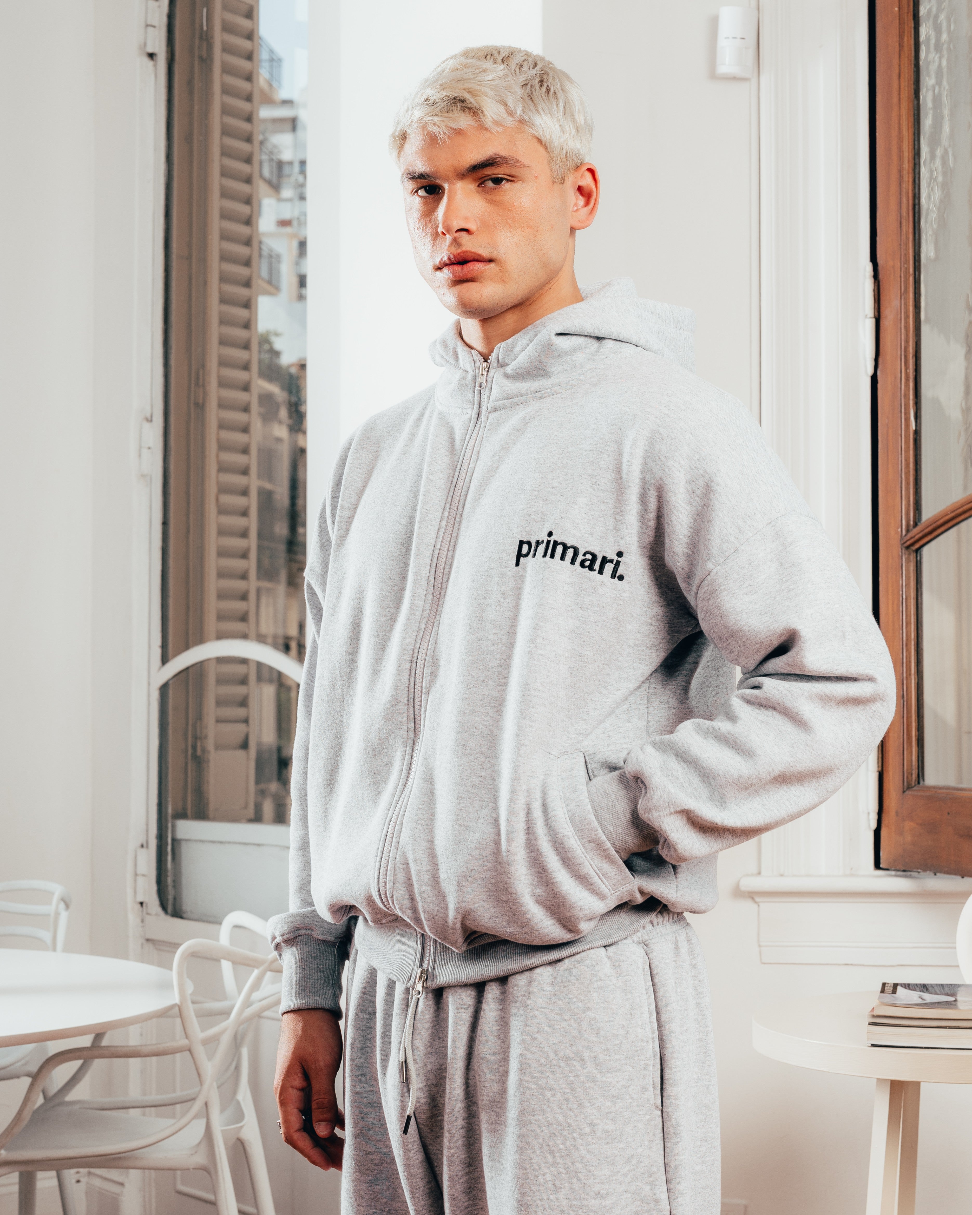 CAMPERA PESADA DOBLE CIERRE [ PRIMARI ] GRIS MELANGE