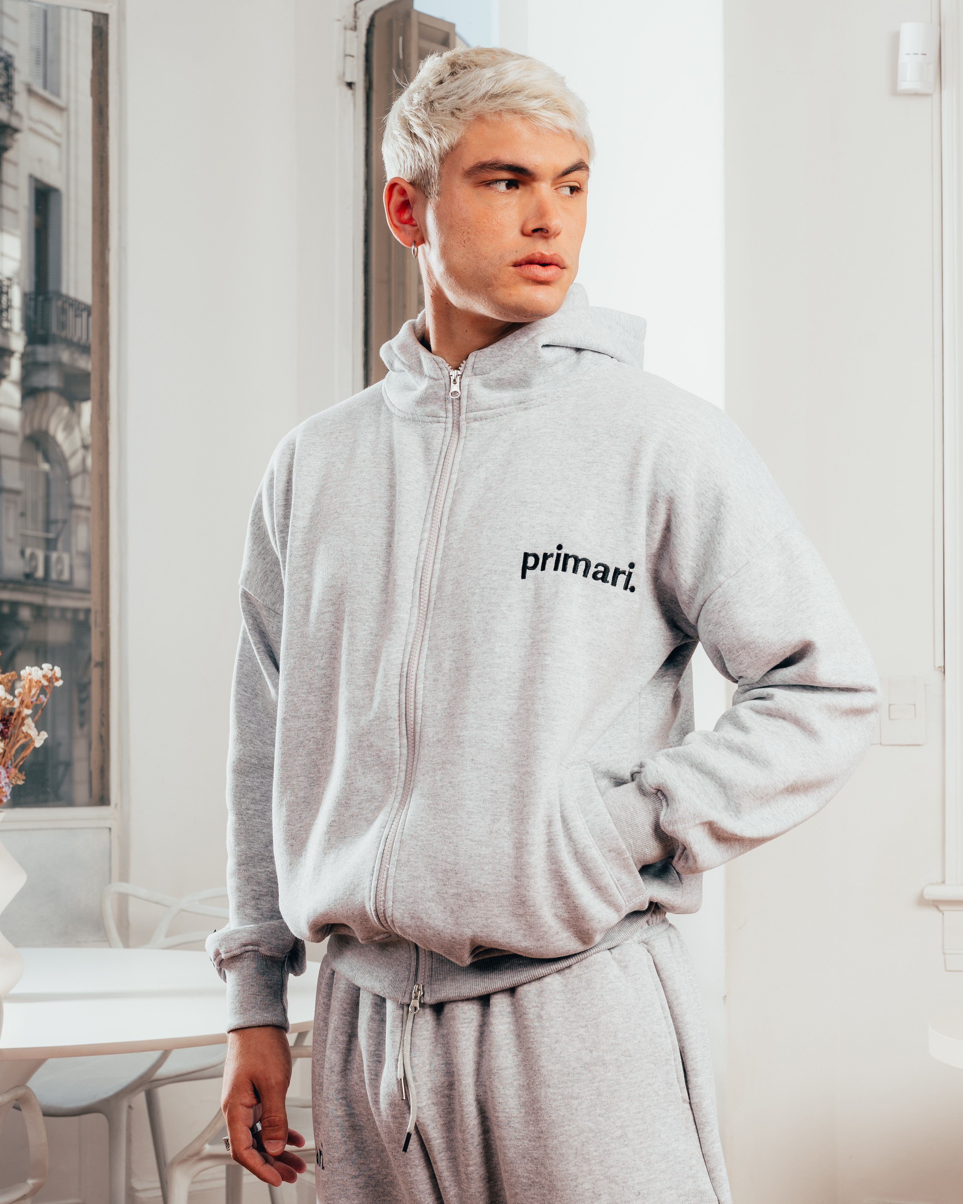 CAMPERA PESADA DOBLE CIERRE [ PRIMARI ] GRIS MELANGE
