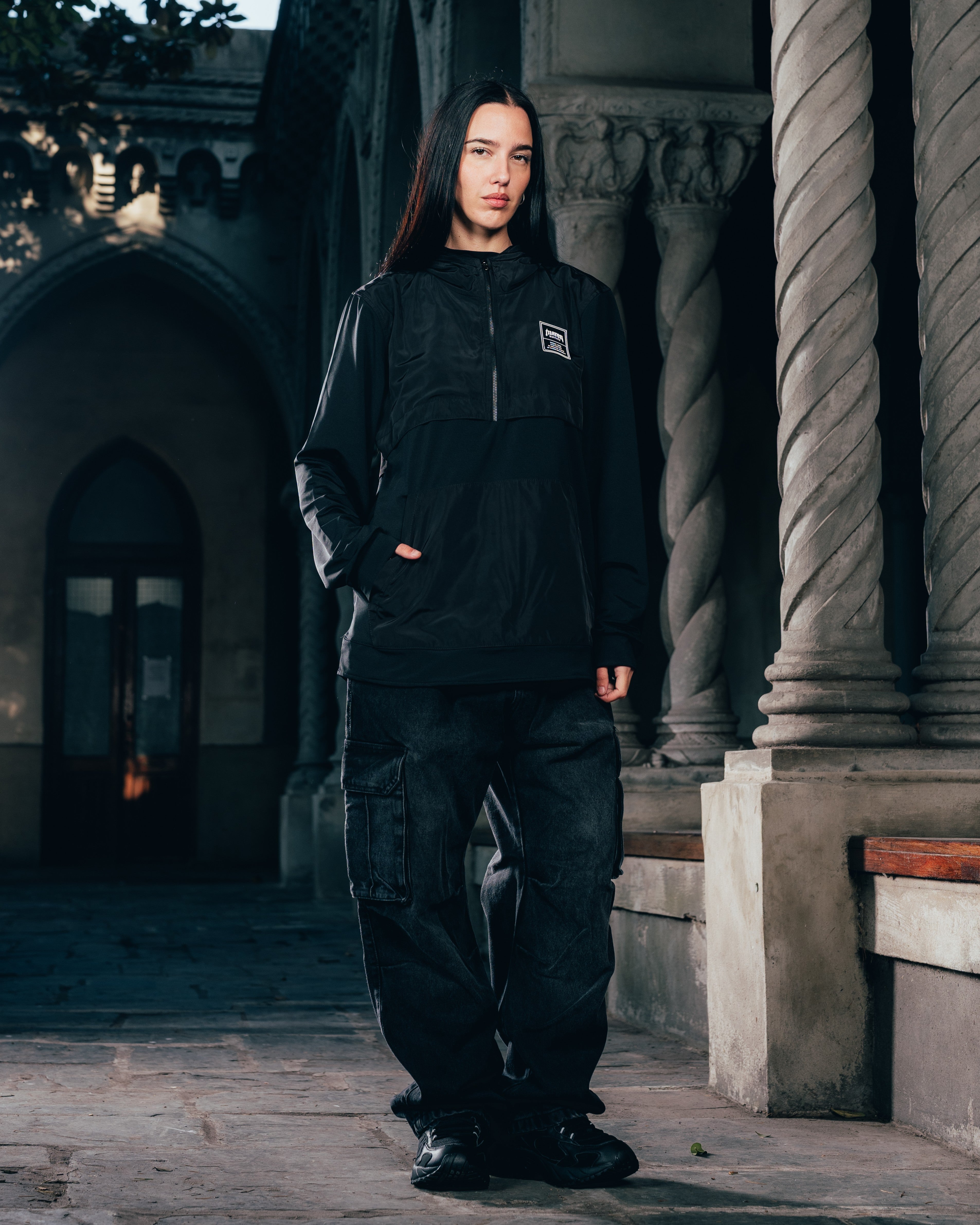 ANORAK MANGA LARGA [ WARRIOR ] BLACK