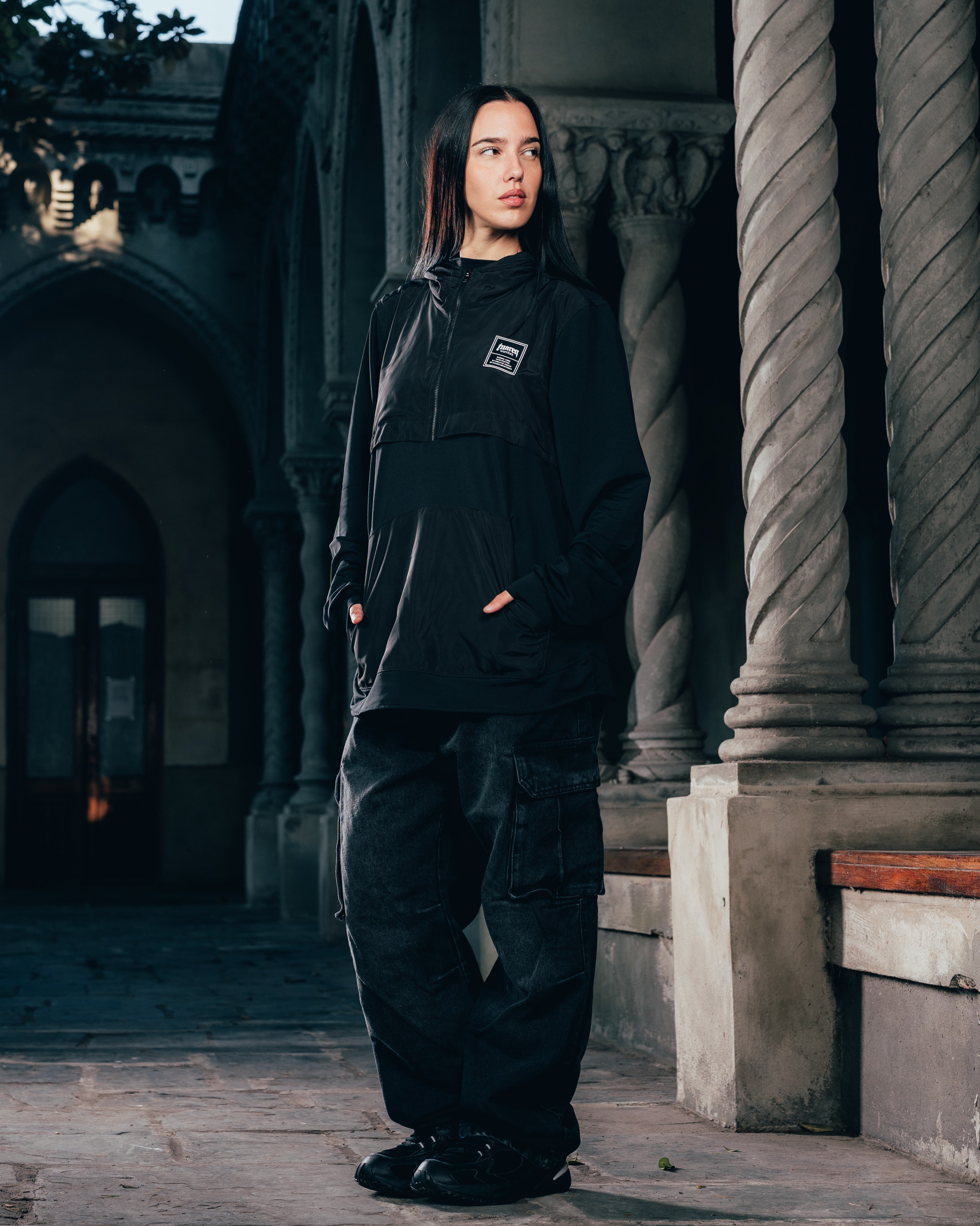 ANORAK MANGA LARGA [ WARRIOR ] BLACK