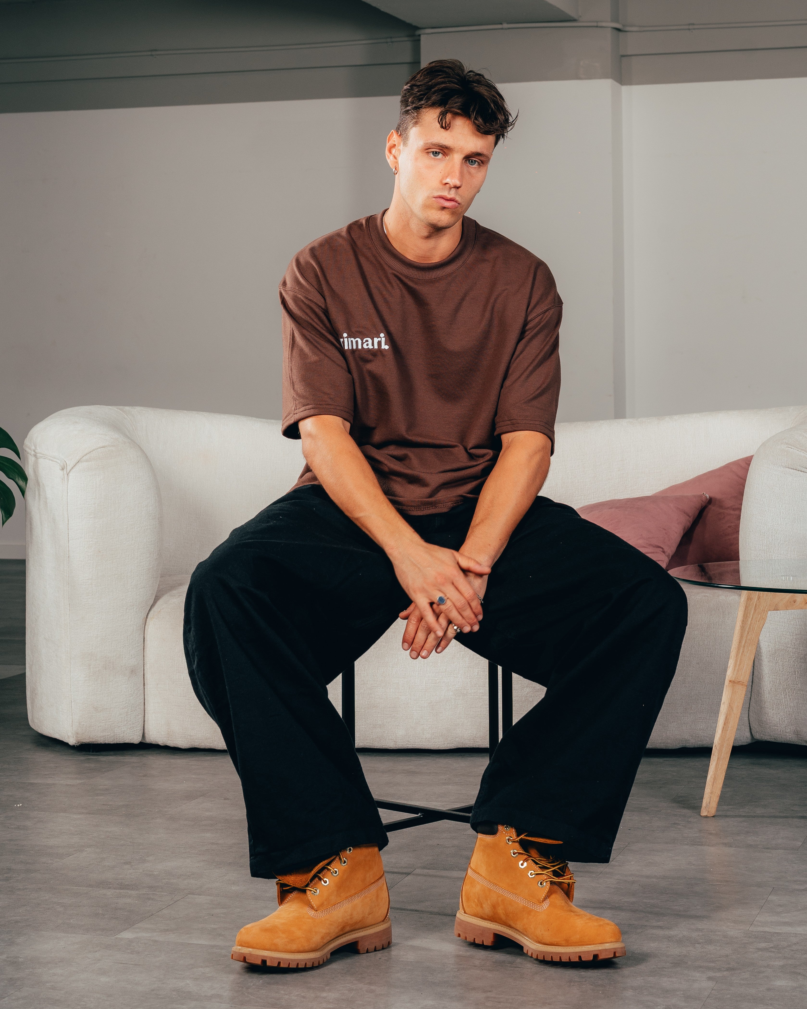 REMERA EXTRA PESADA SEMIOVER LETTER [ PRIMARI ] BROWN