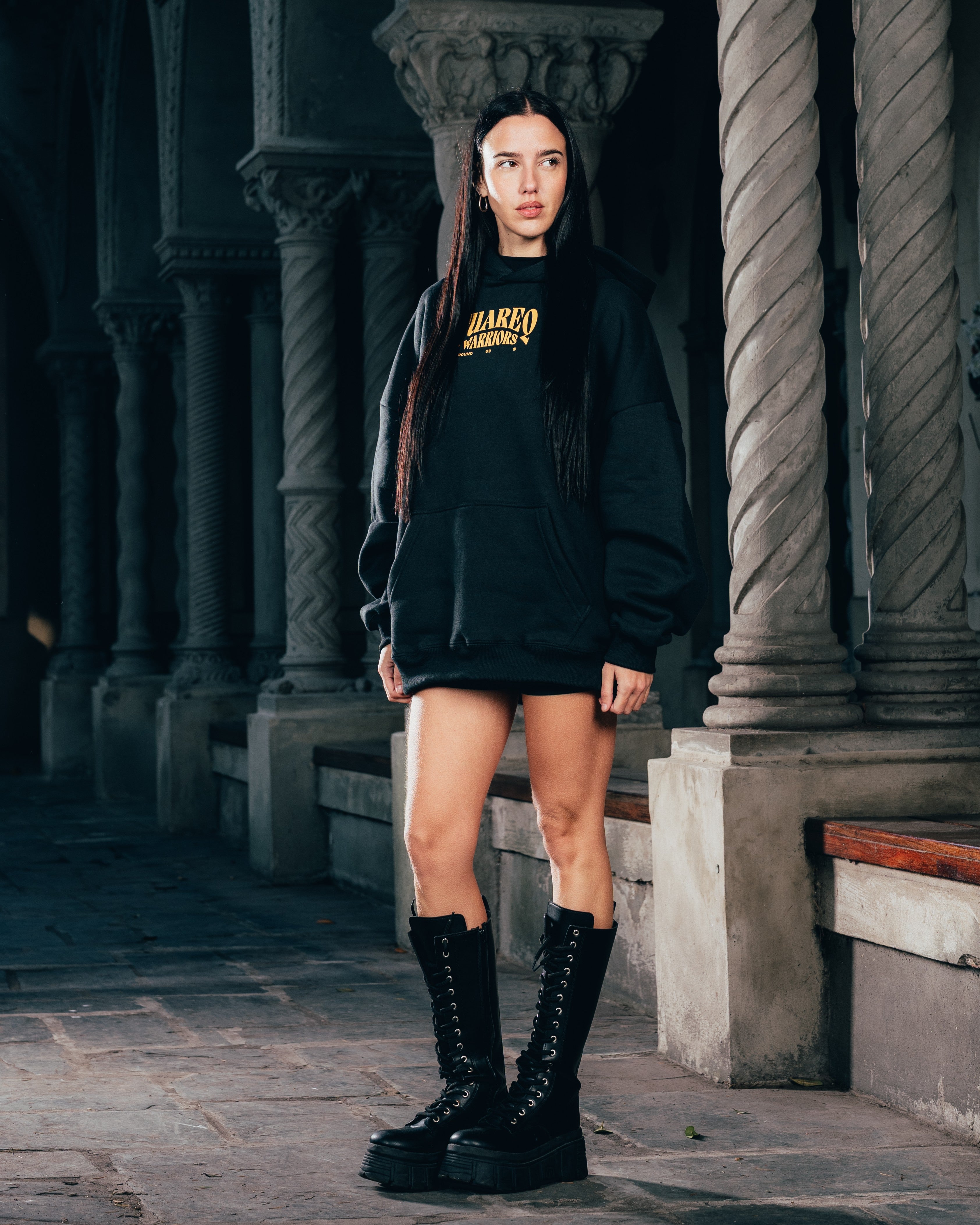 HOODIE [ WARRIOR ] DAGA BLACK