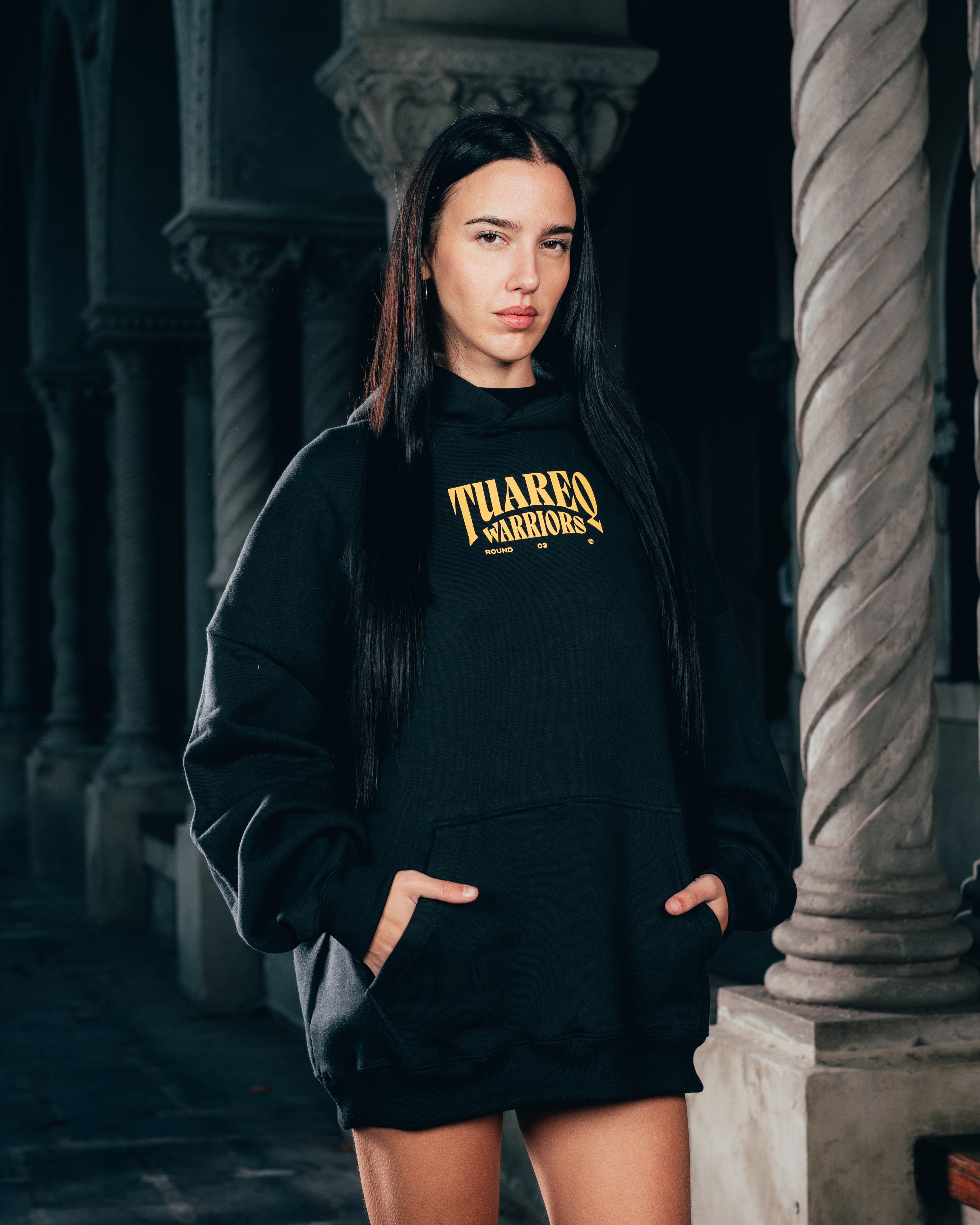 HOODIE [ WARRIOR ] DAGA BLACK