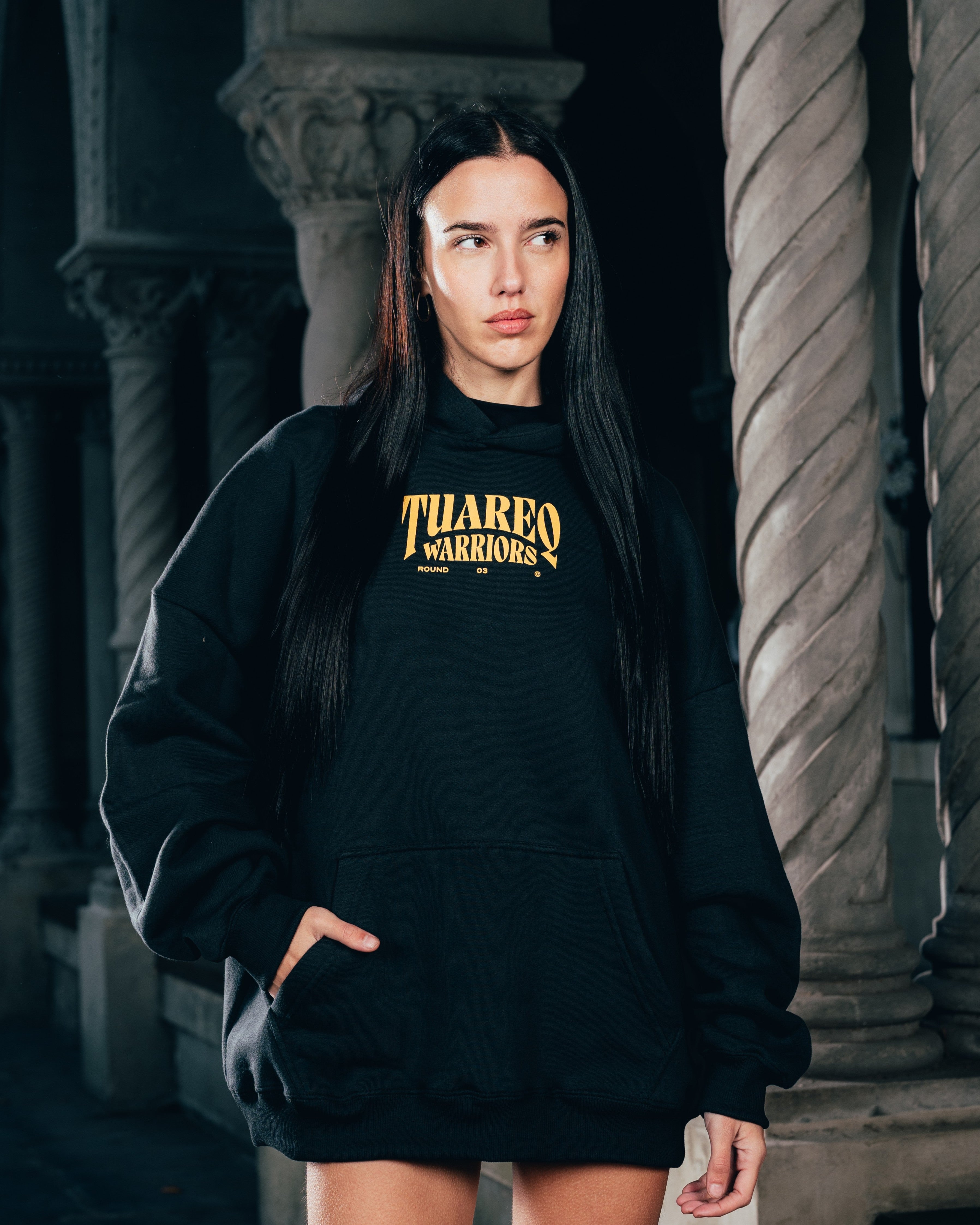 HOODIE [ WARRIOR ] DAGA BLACK