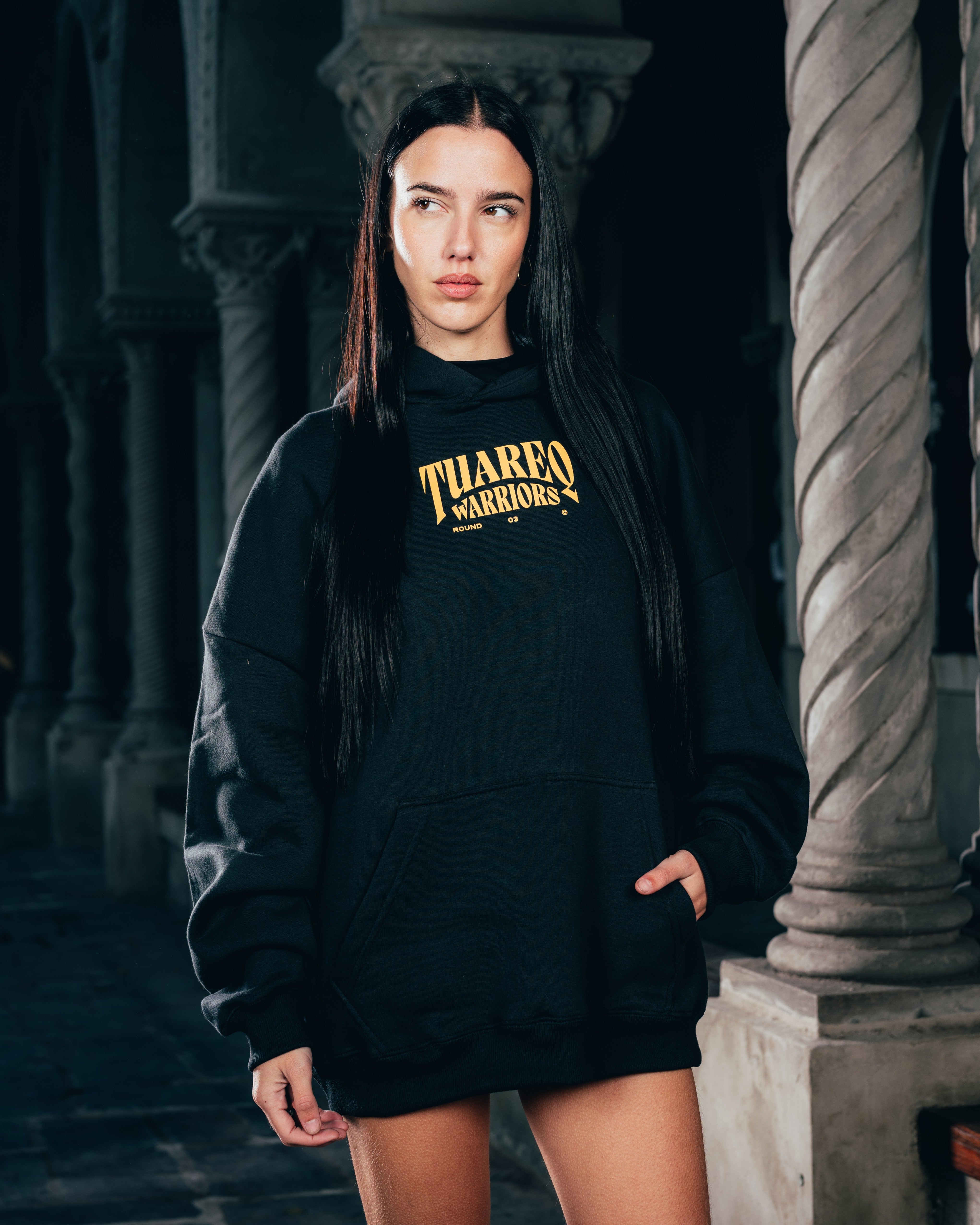 HOODIE [ WARRIOR ] DAGA BLACK