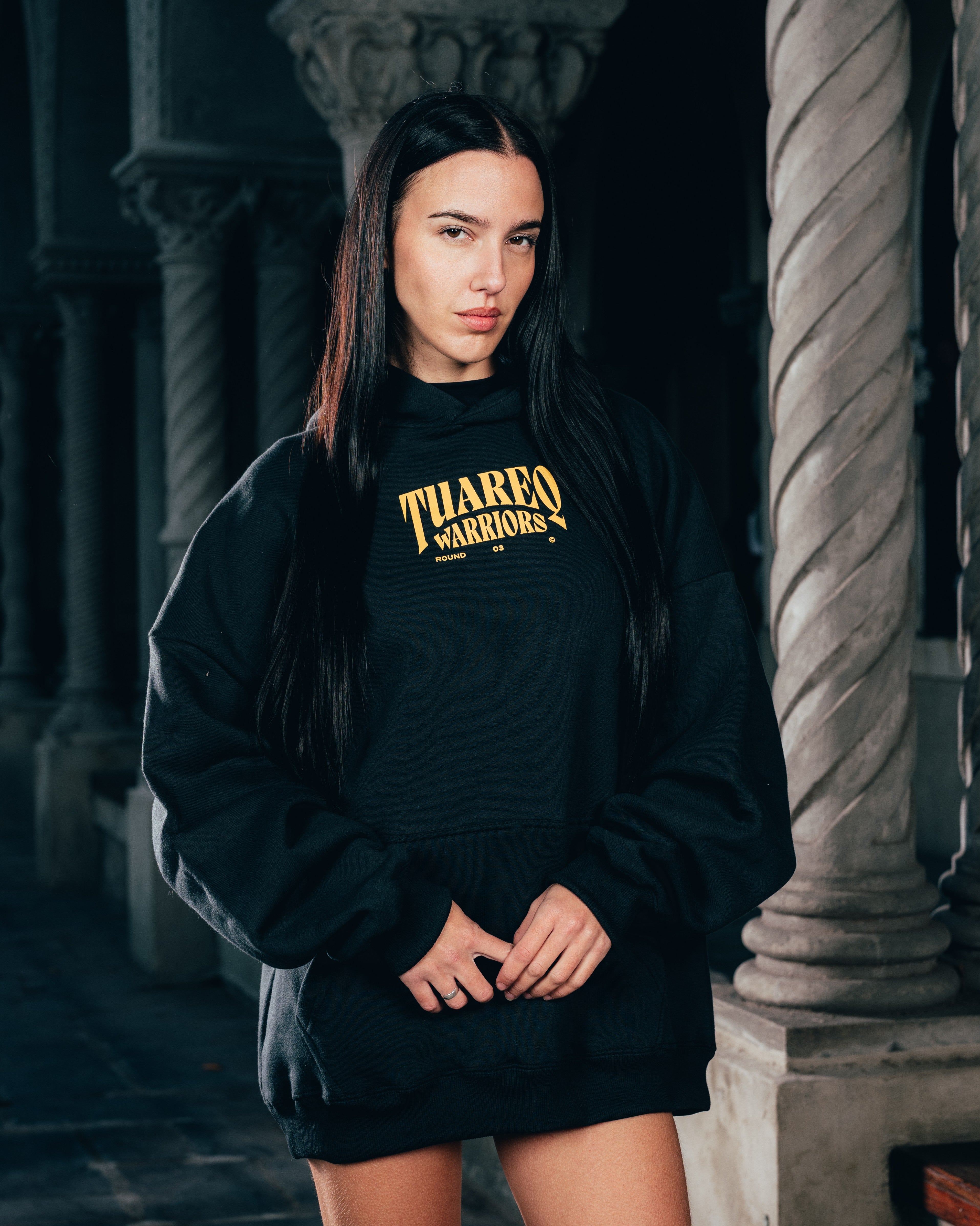 HOODIE [ WARRIOR ] DAGA BLACK