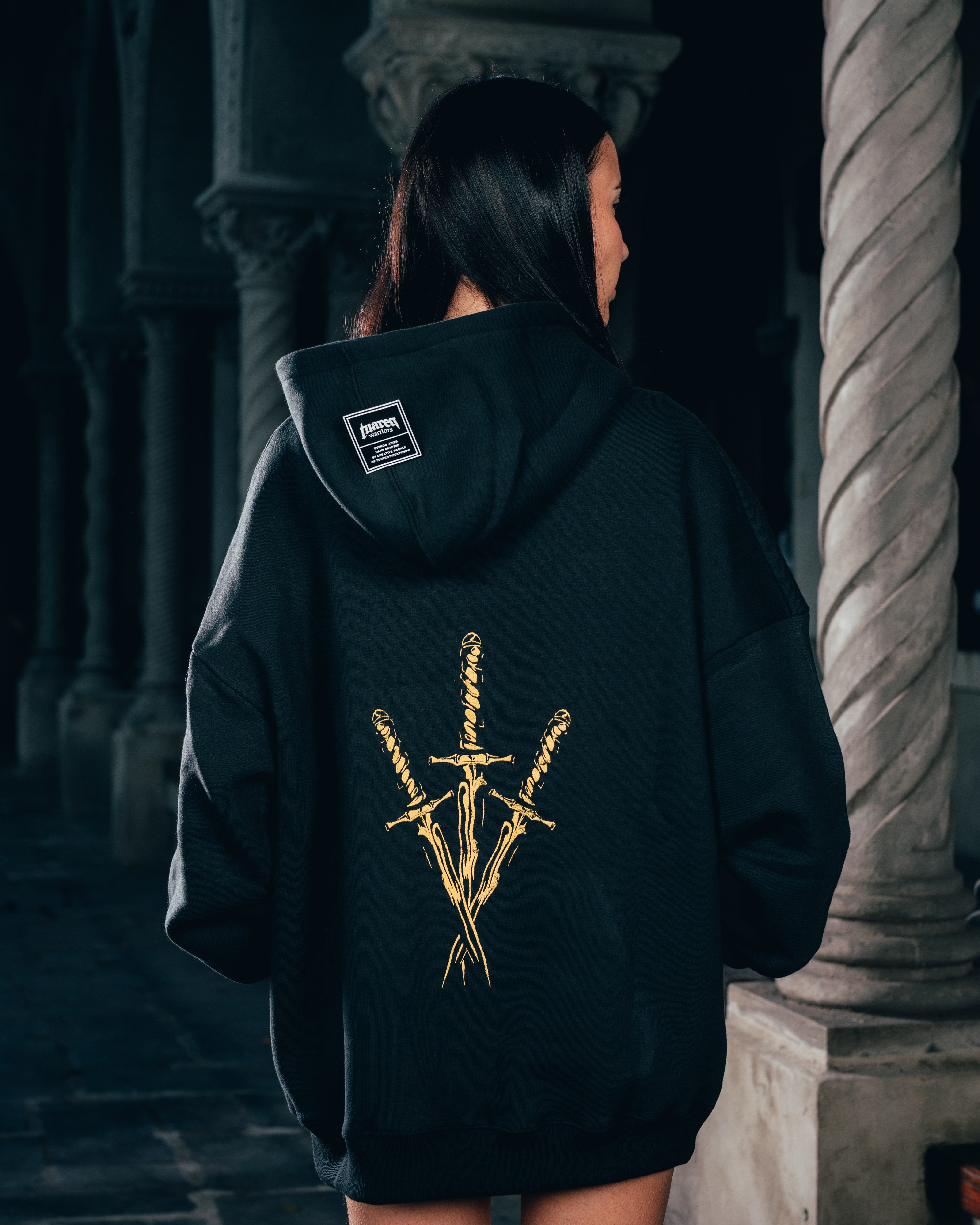 HOODIE [ WARRIOR ] DAGA BLACK