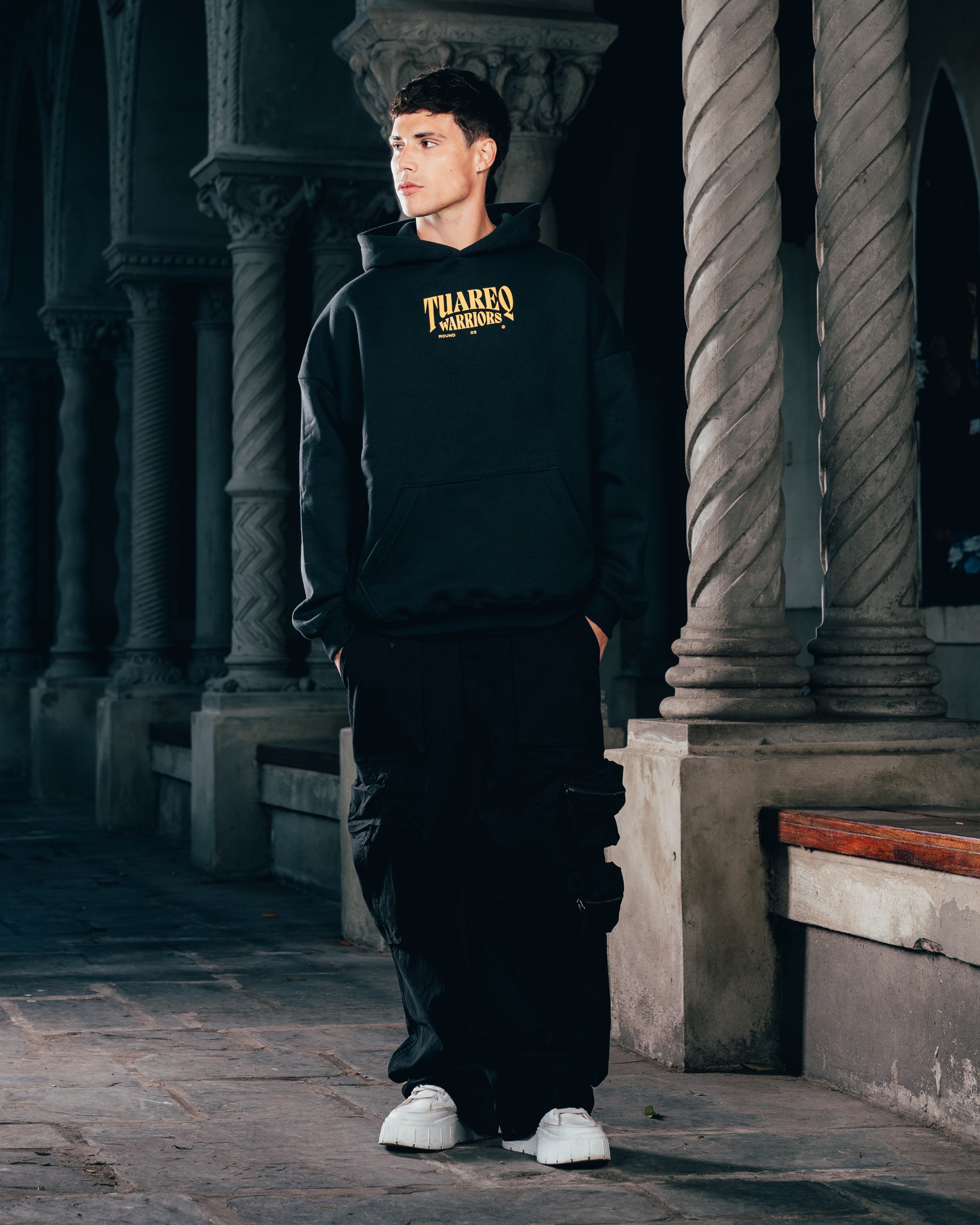 HOODIE [ WARRIOR ] DAGA BLACK