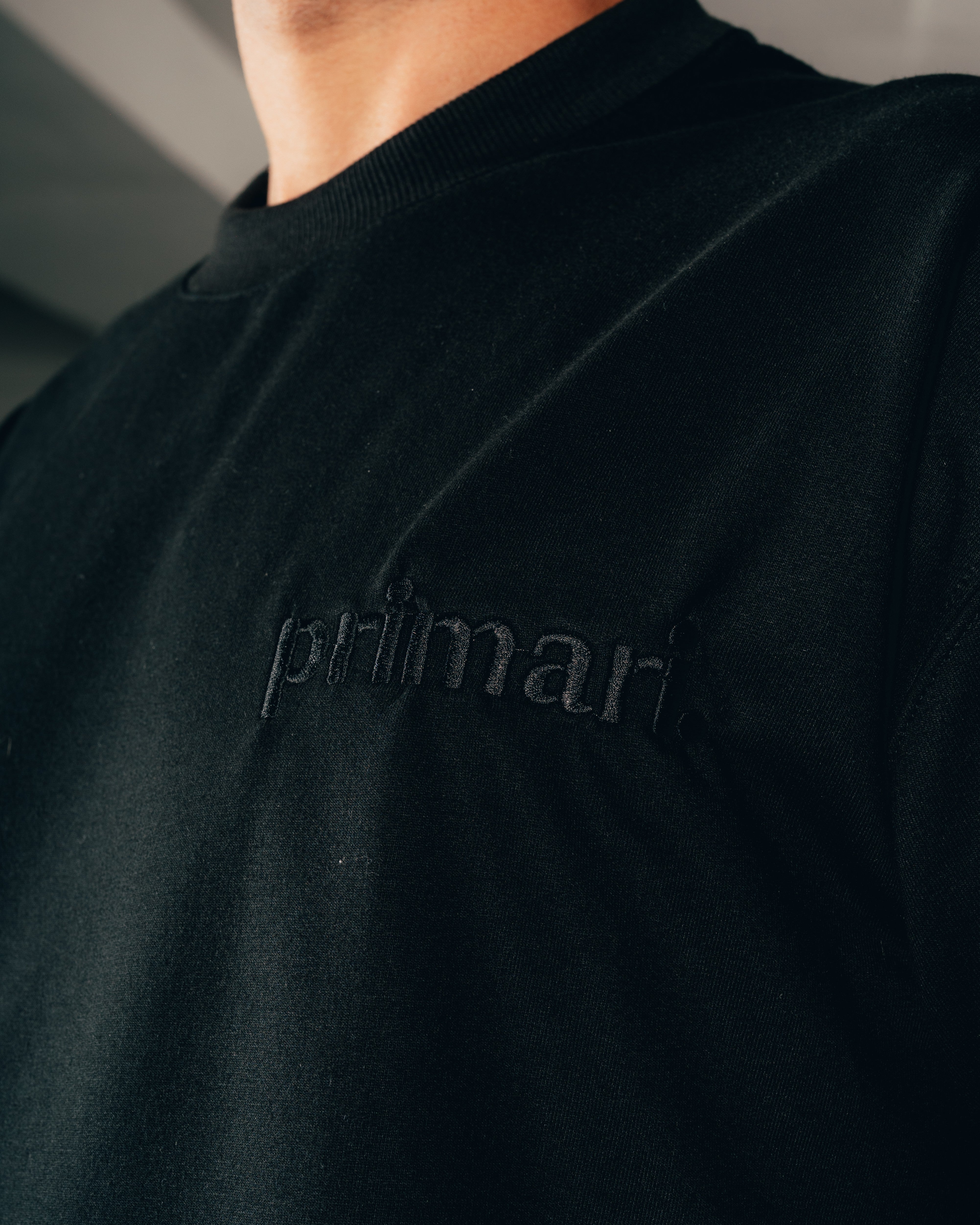 REMERA EXTRA PESADA SEMIOVER [ PRIMARI ] SIMPLE BLACK