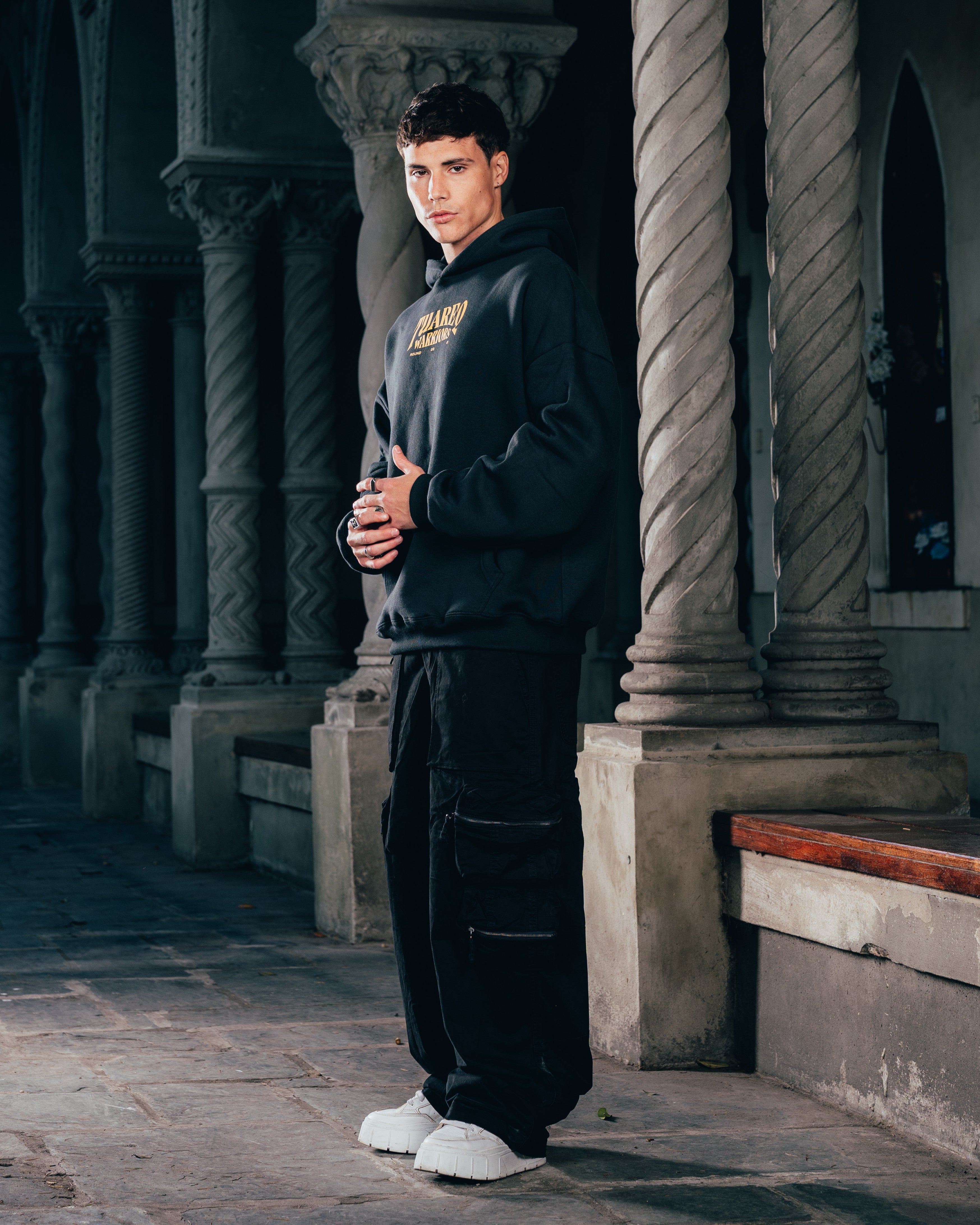 HOODIE [ WARRIOR ] DAGA BLACK