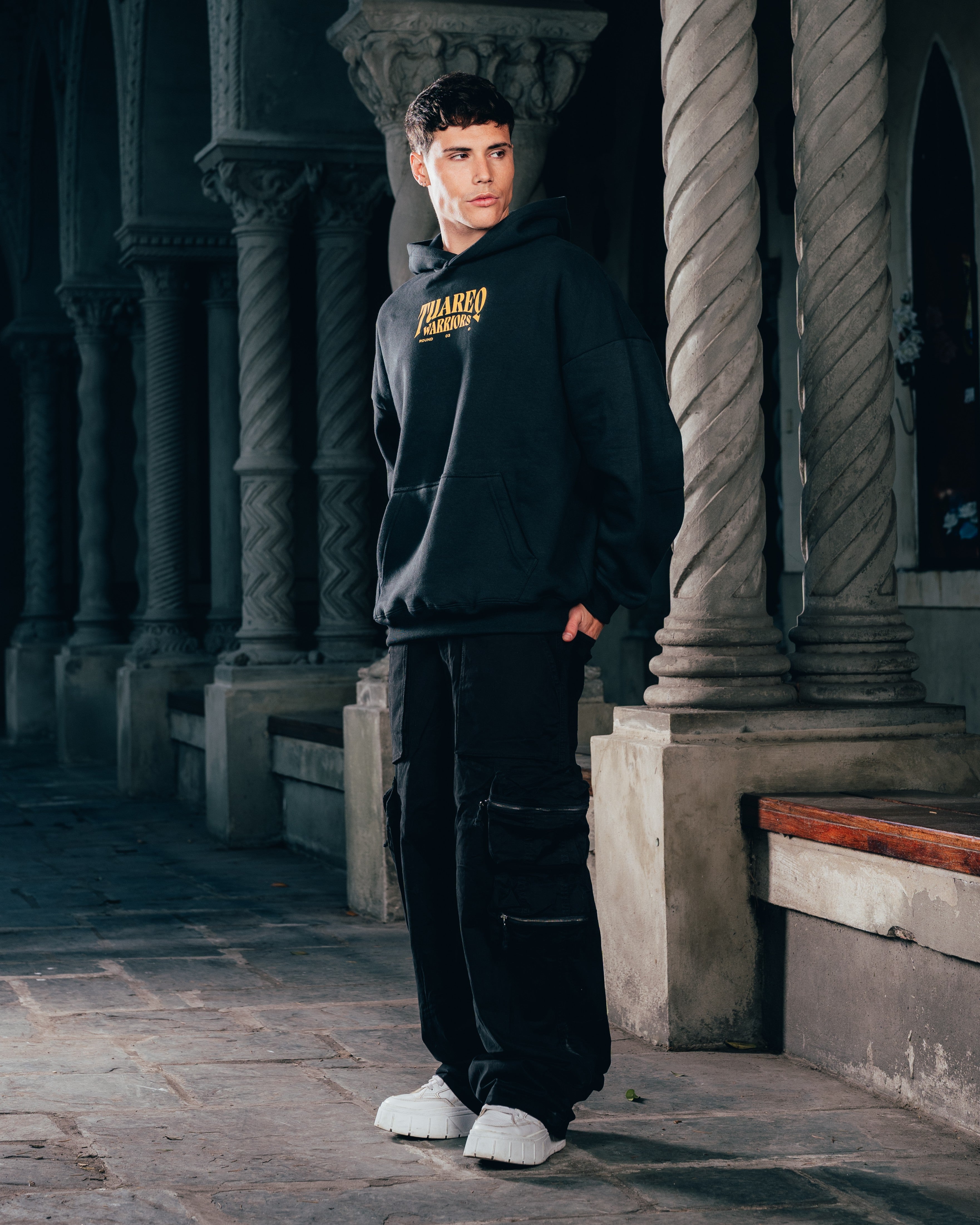HOODIE [ WARRIOR ] DAGA BLACK