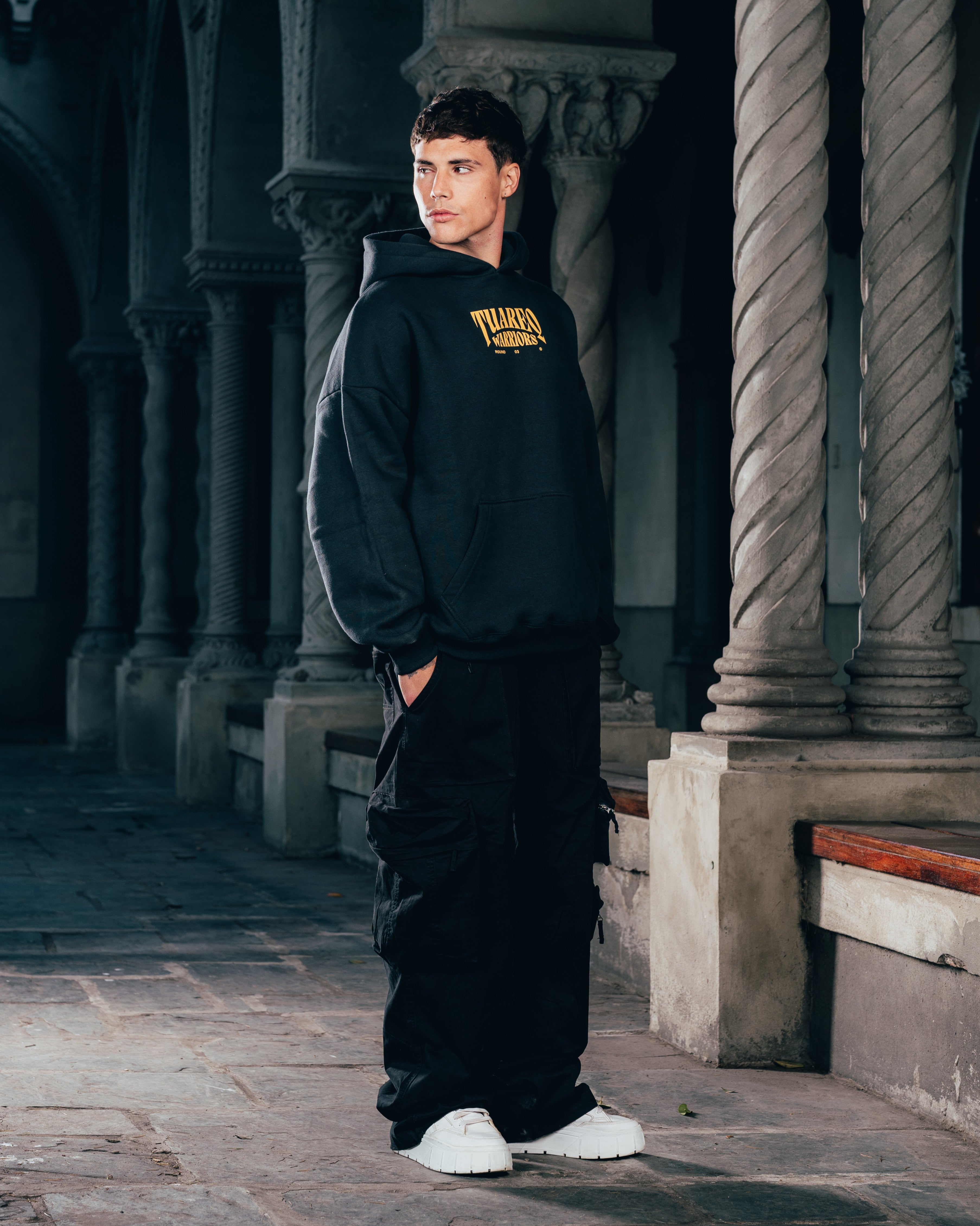 HOODIE [ WARRIOR ] DAGA BLACK