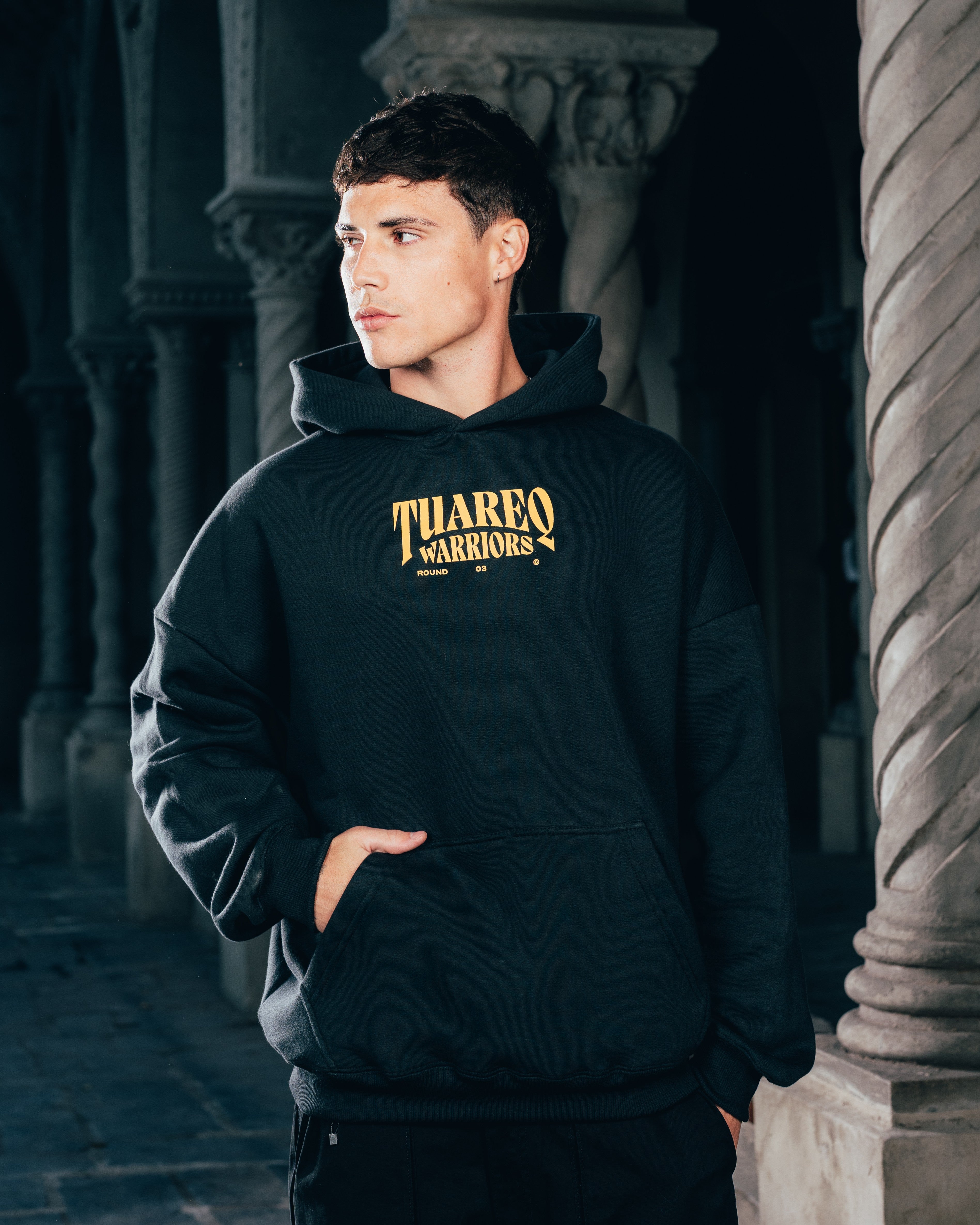 HOODIE [ WARRIOR ] DAGA BLACK