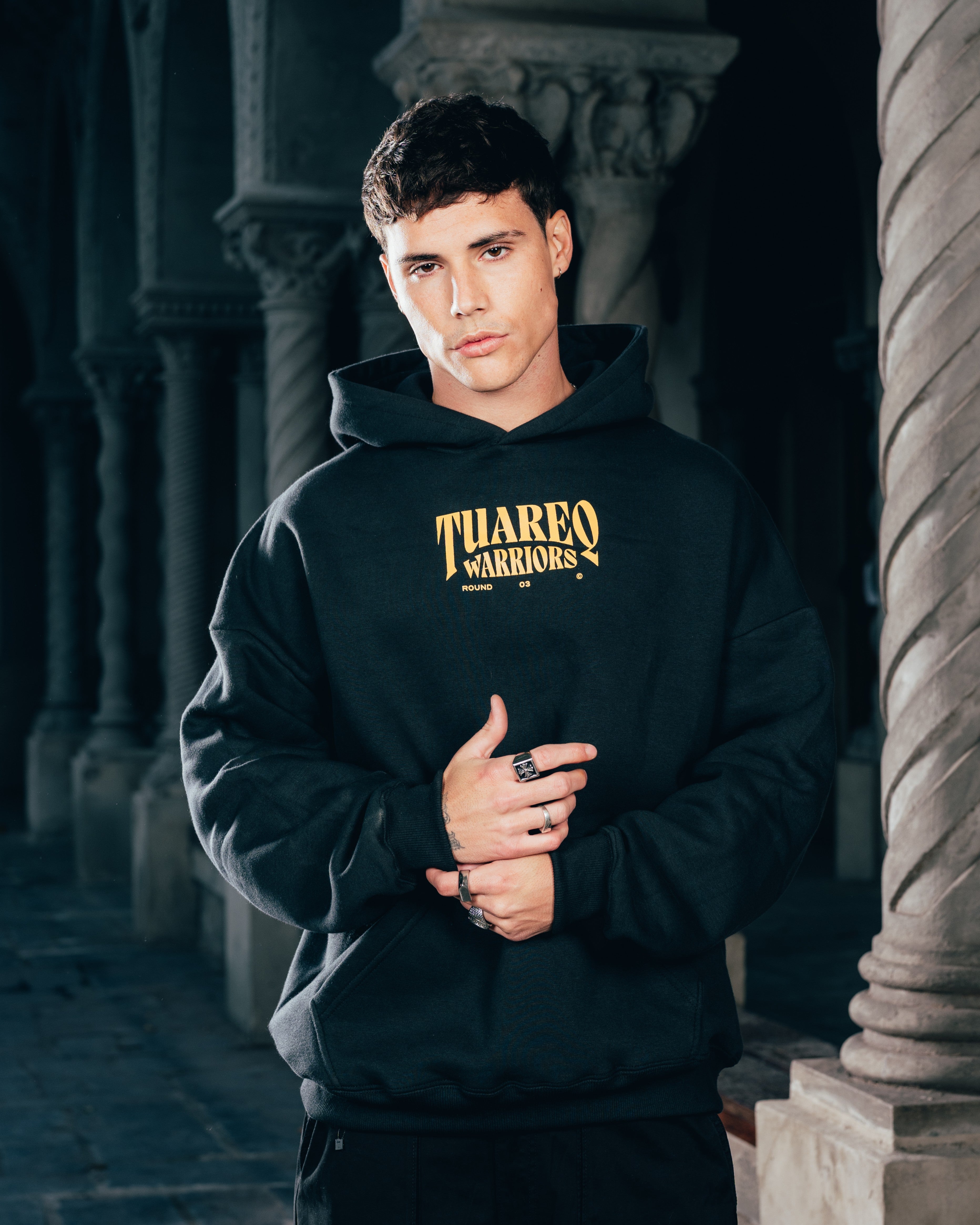 HOODIE [ WARRIOR ] DAGA BLACK