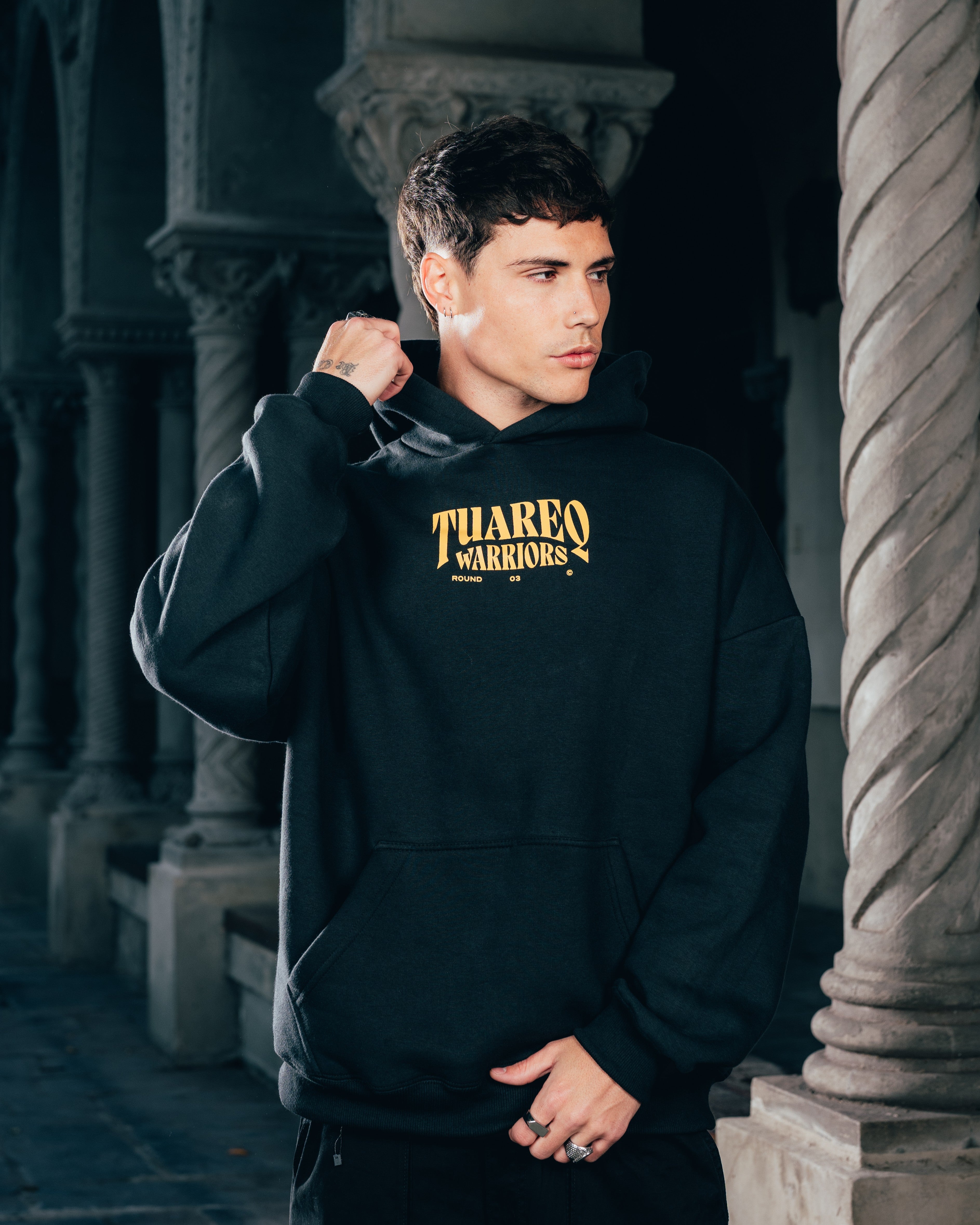 HOODIE [ WARRIOR ] DAGA BLACK