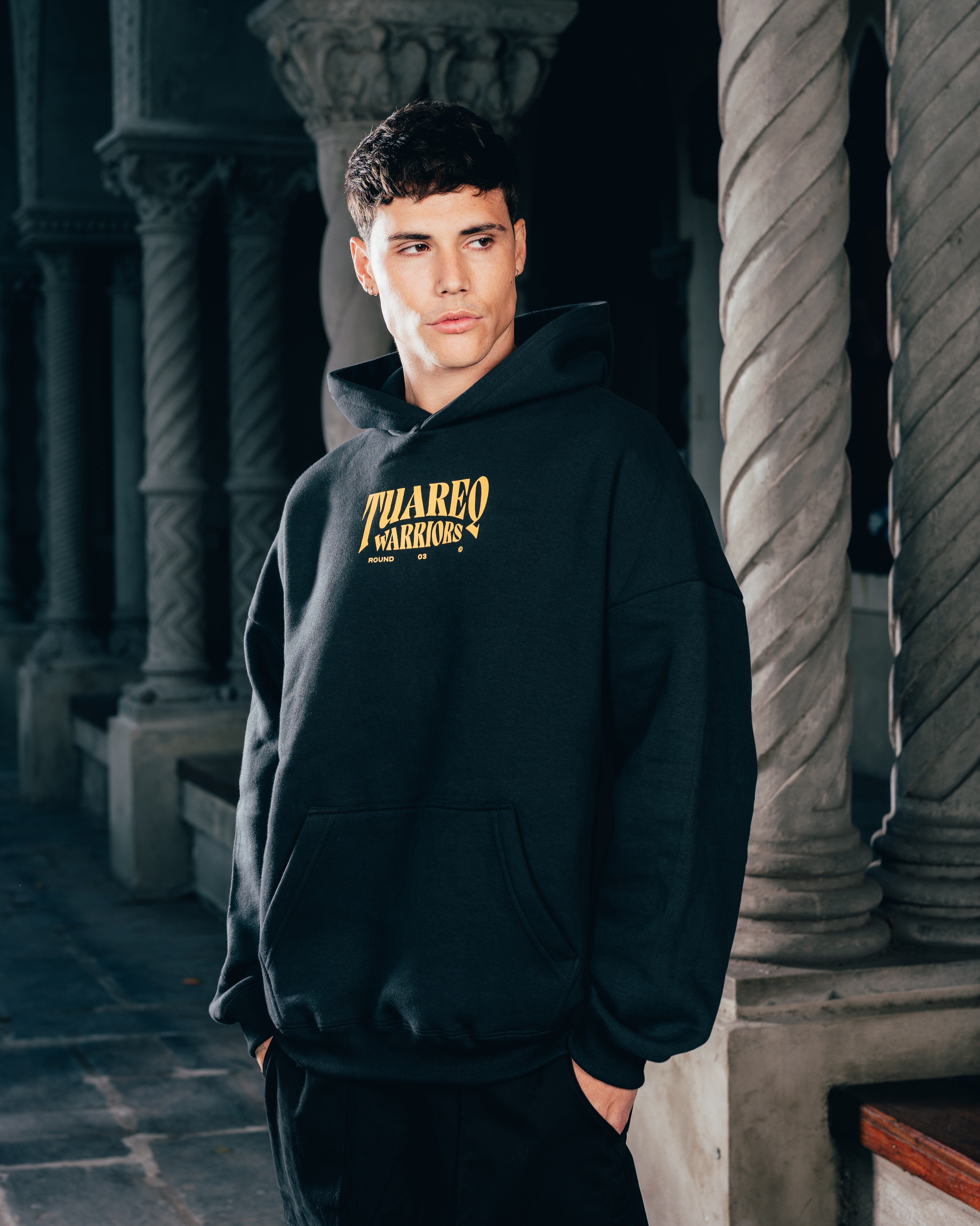 HOODIE [ WARRIOR ] DAGA BLACK