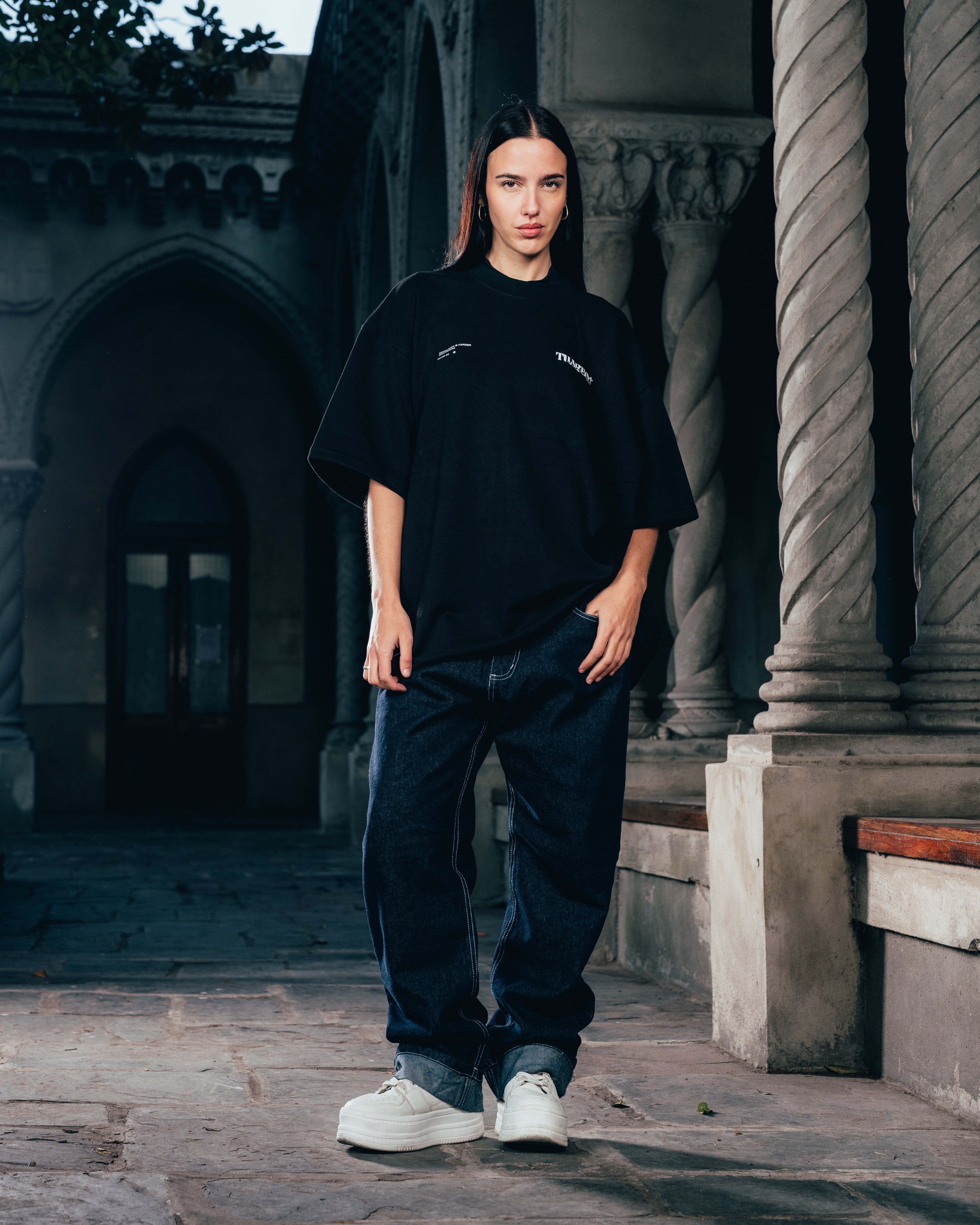 REMERA OVERSIZED [ WARRIOR ] CROWN BLACK