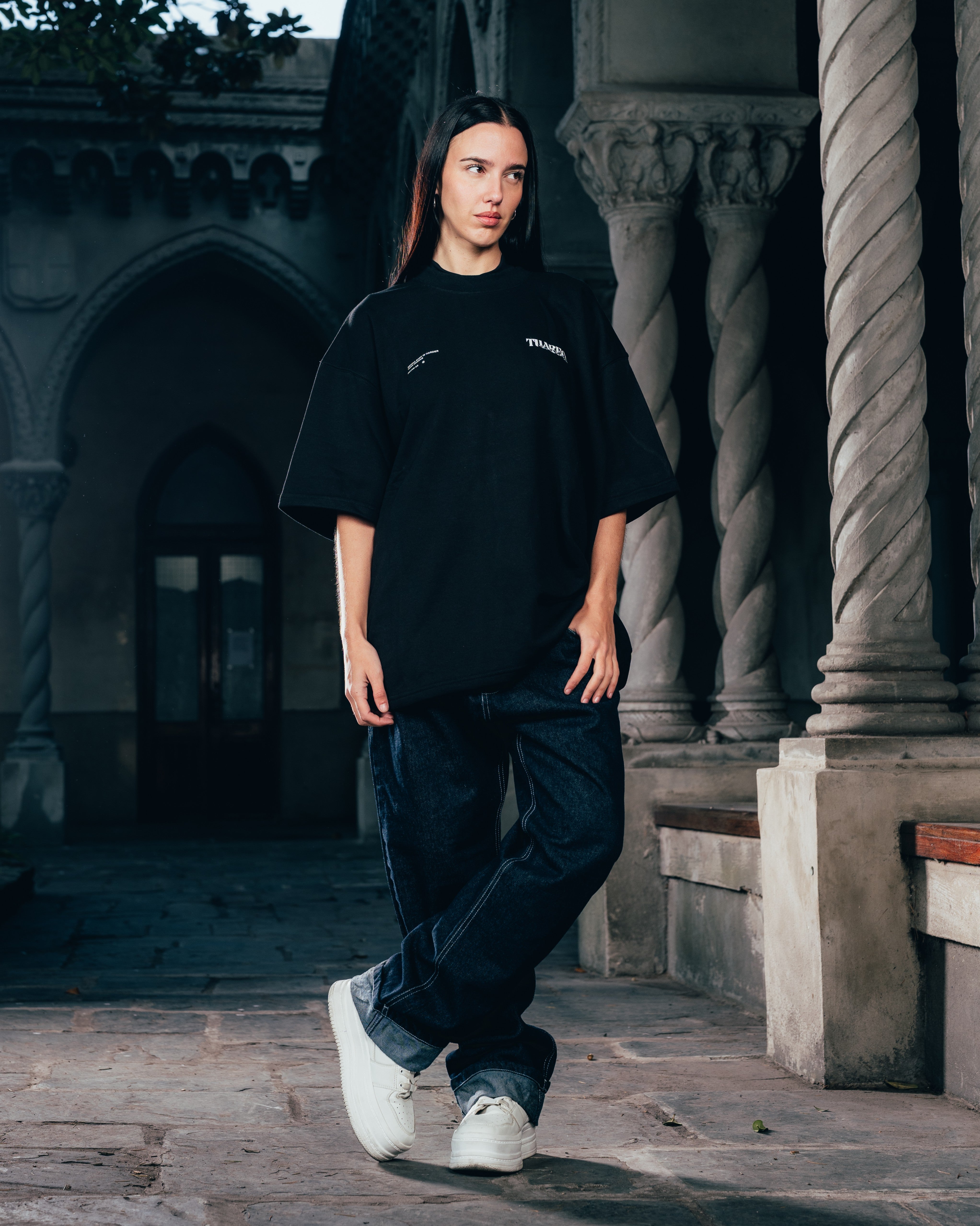 REMERA OVERSIZED [ WARRIOR ] CROWN BLACK