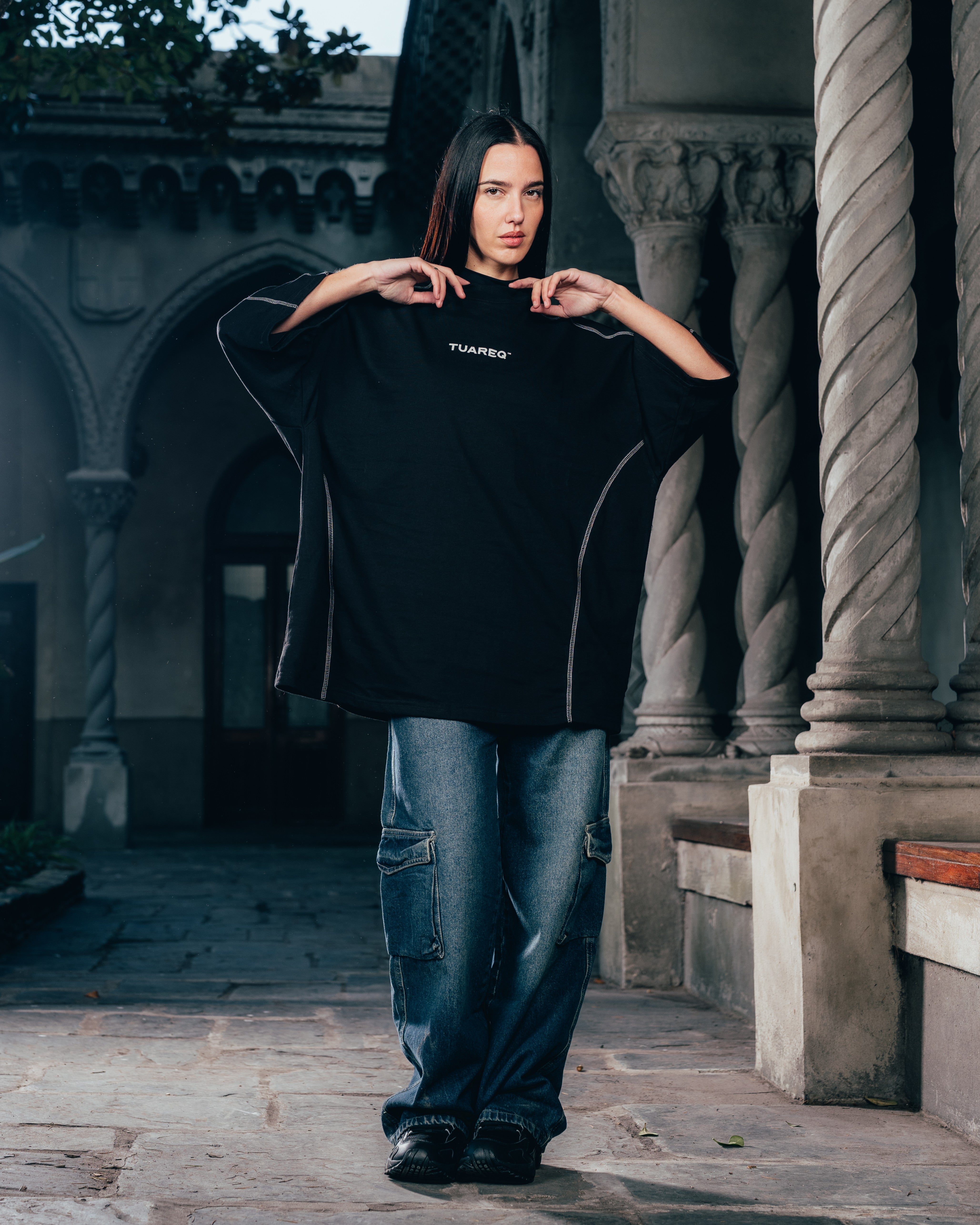 REMERA OVERSIZED [ WARRIOR ] RELIEVE BLACK