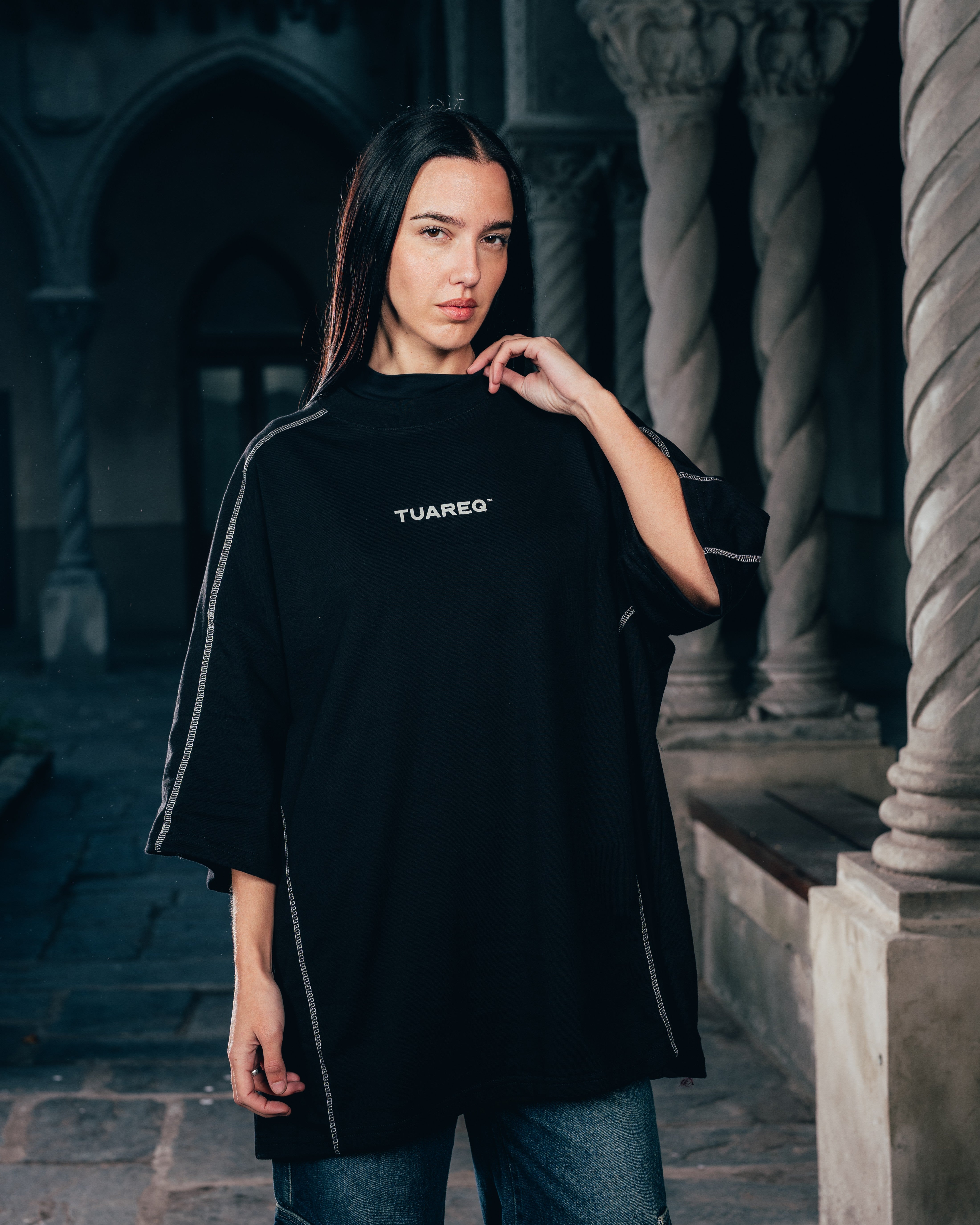 REMERA OVERSIZED [ WARRIOR ] RELIEVE BLACK