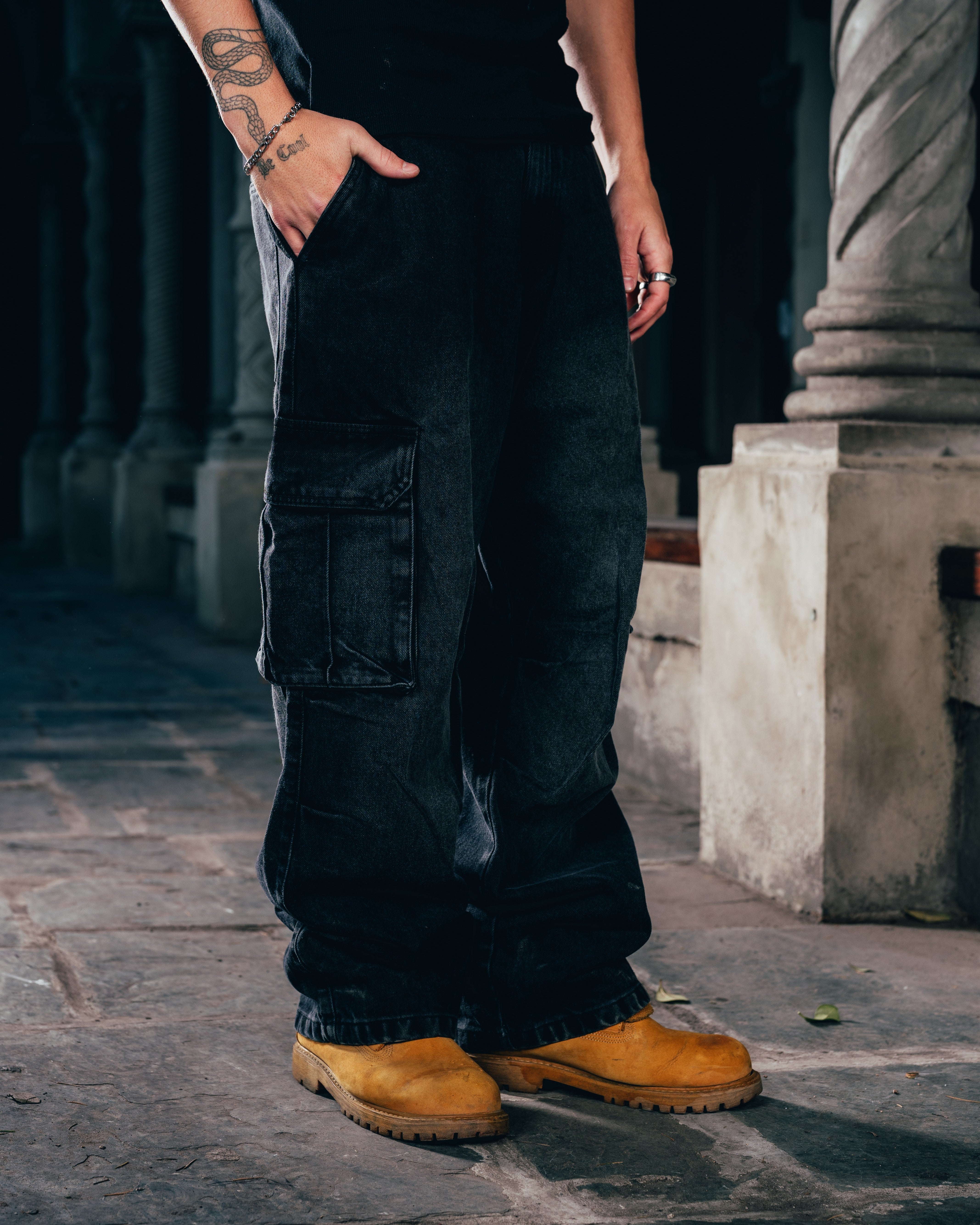 JEAN CARGO [ WARRIOR ] STONE BLACK