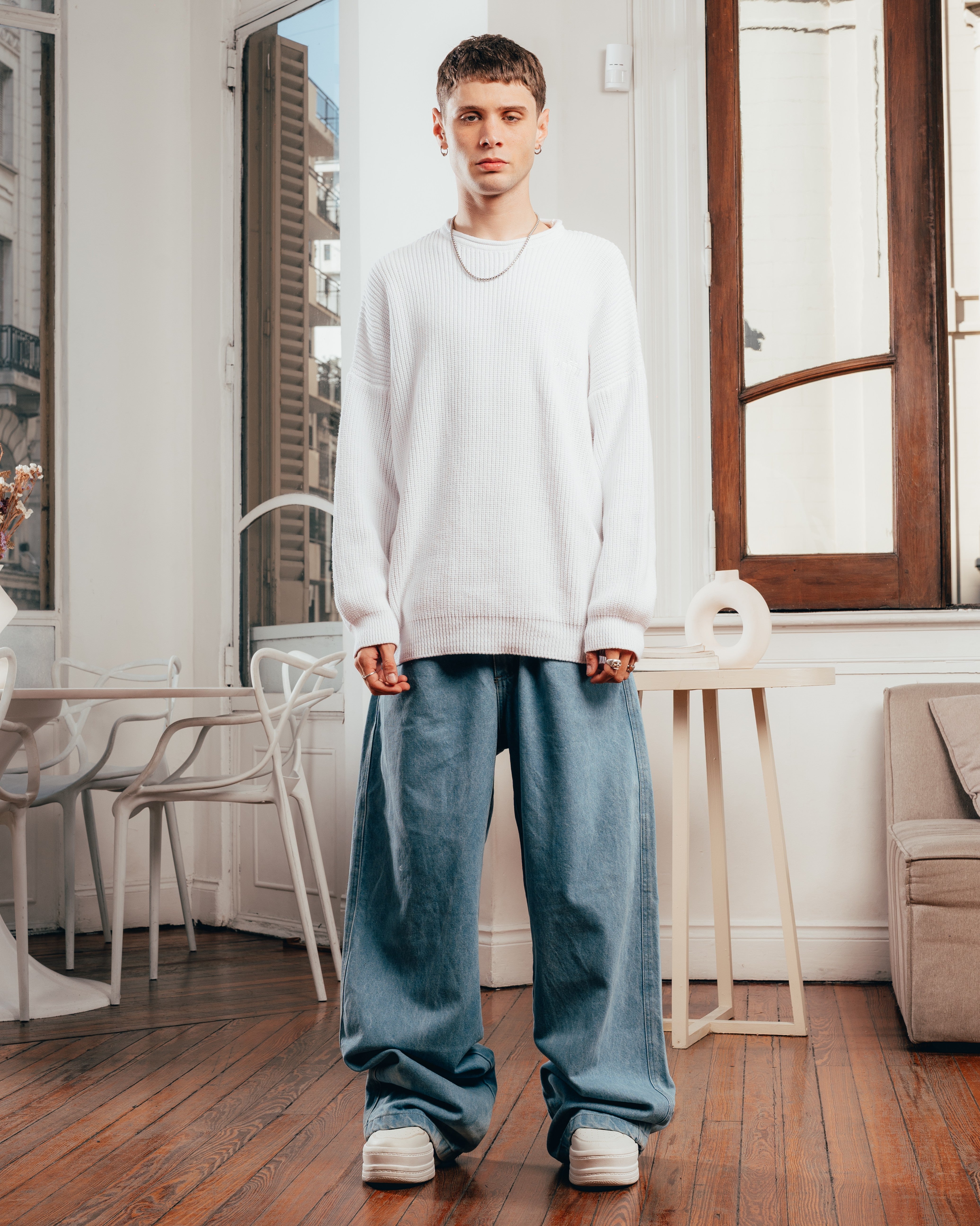SWEATER TEJIDO PESADO [ PRIMARI ] WHITE