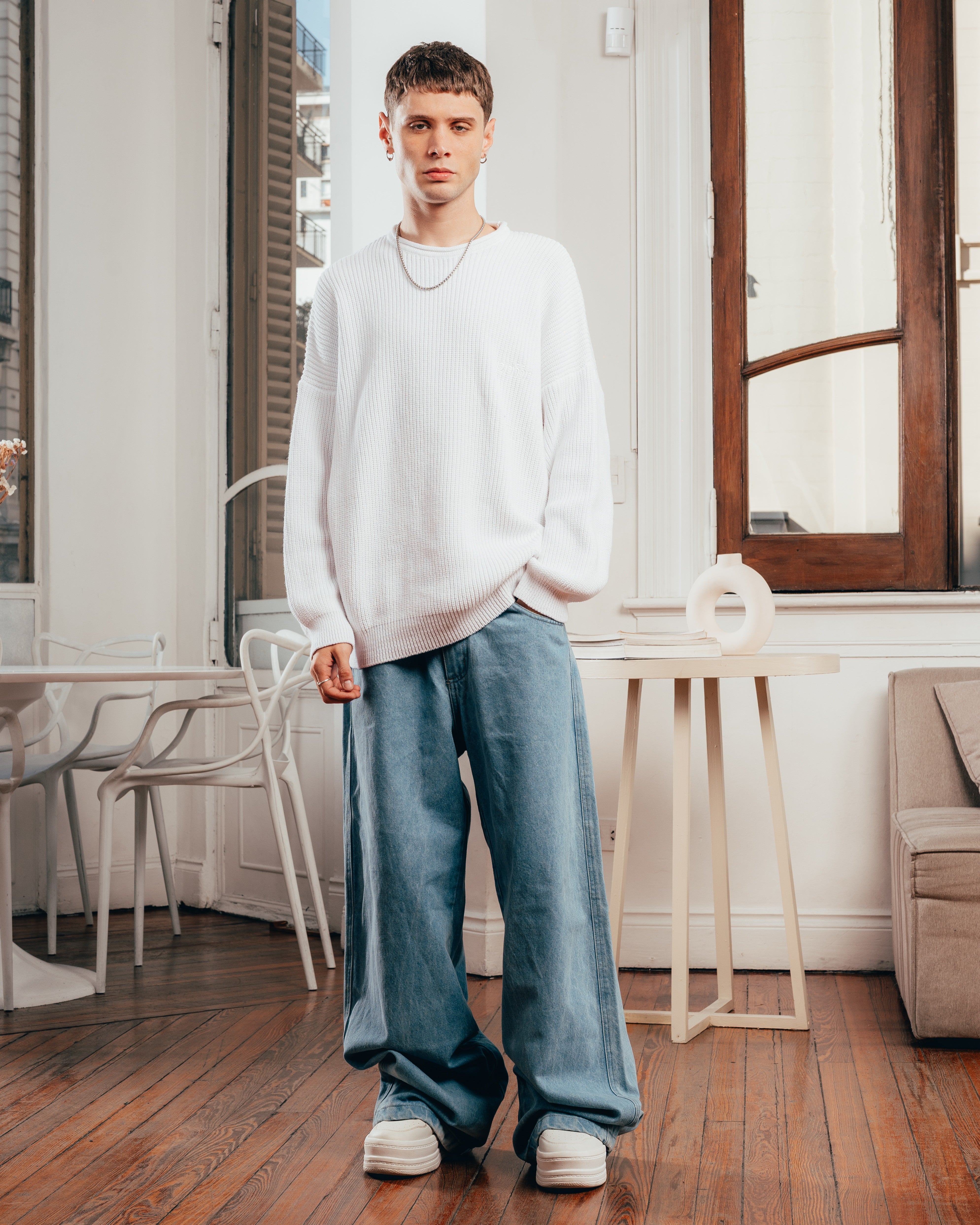 SWEATER TEJIDO PESADO [ PRIMARI ] WHITE
