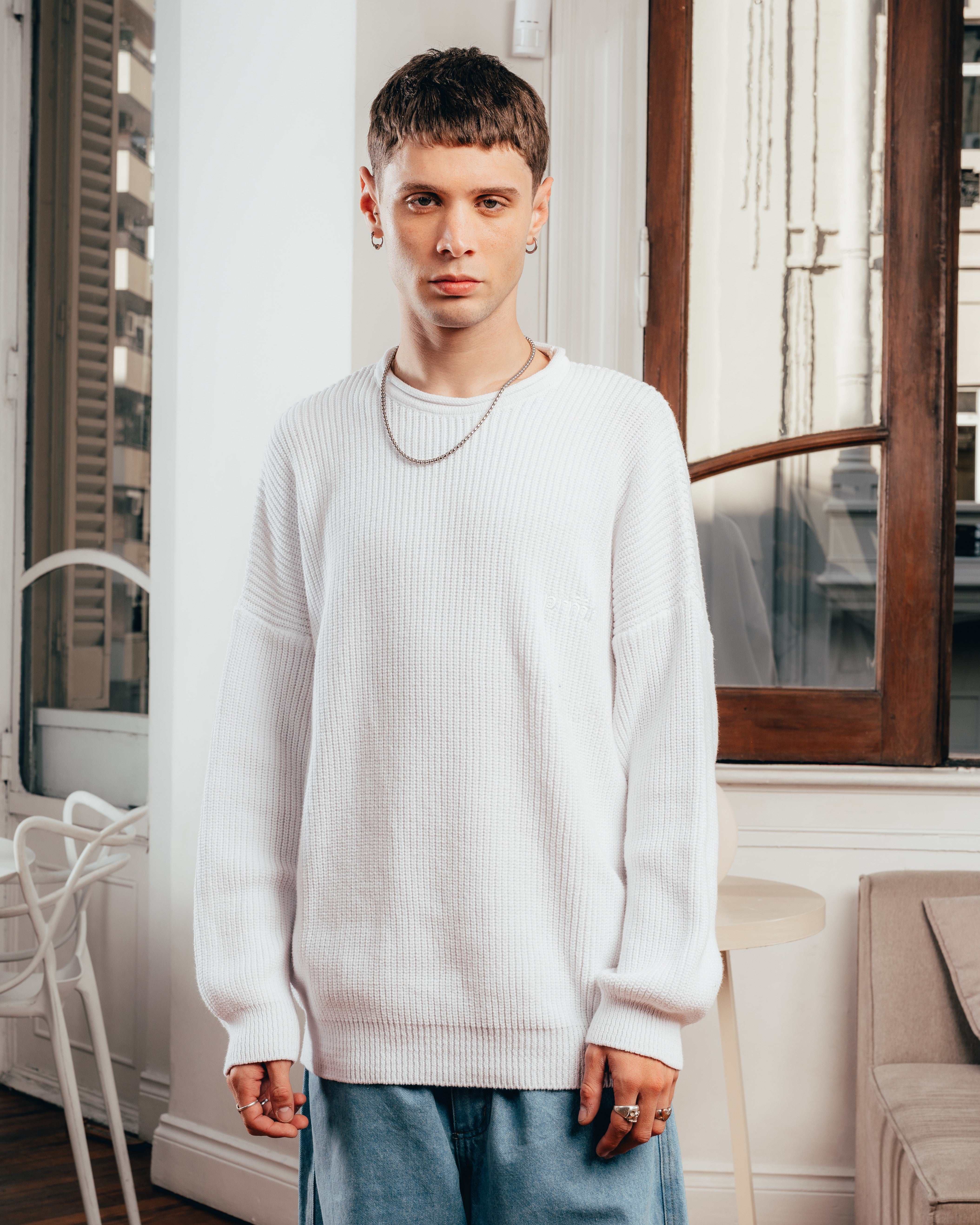 SWEATER TEJIDO PESADO [ PRIMARI ] WHITE