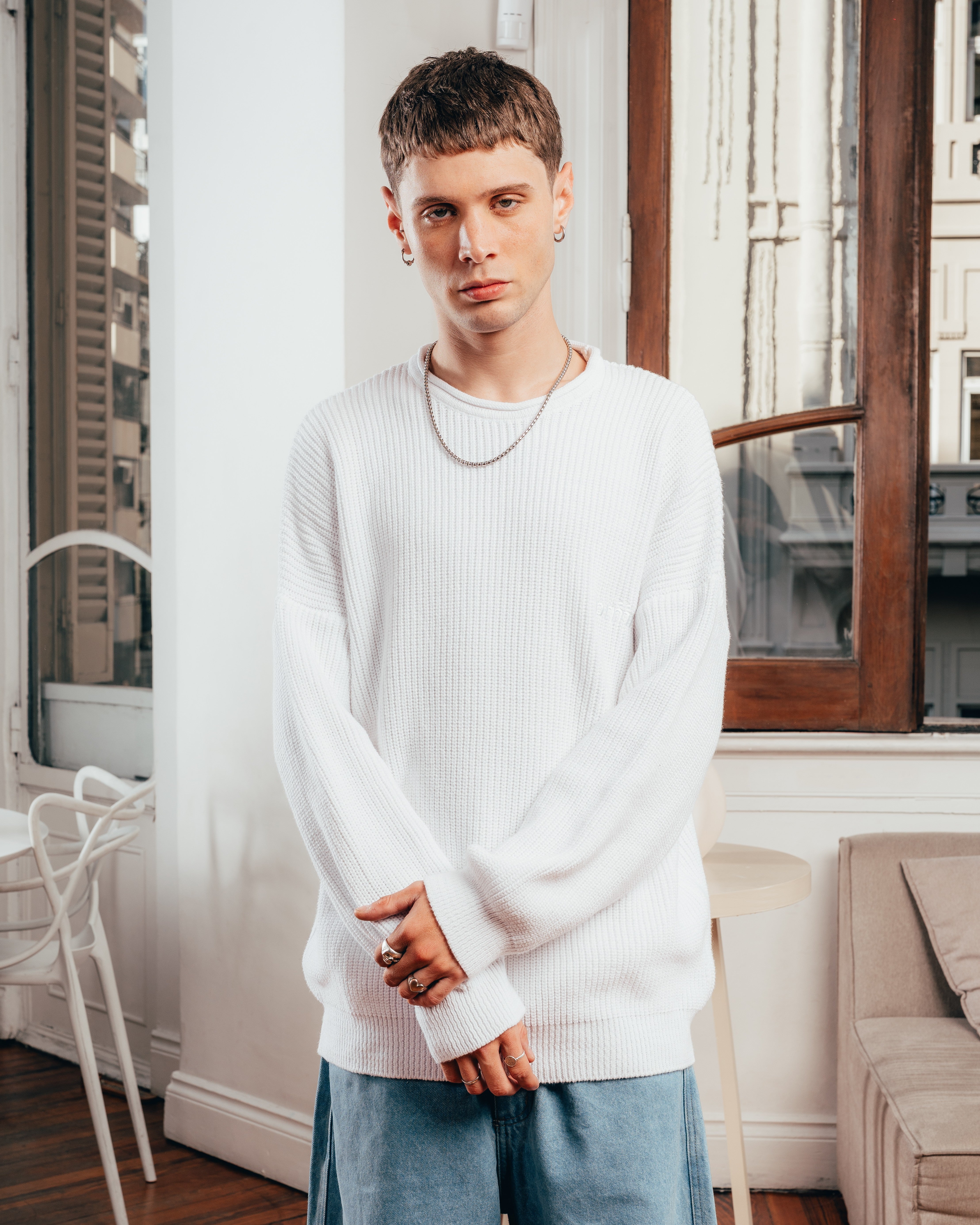 SWEATER TEJIDO PESADO [ PRIMARI ] WHITE